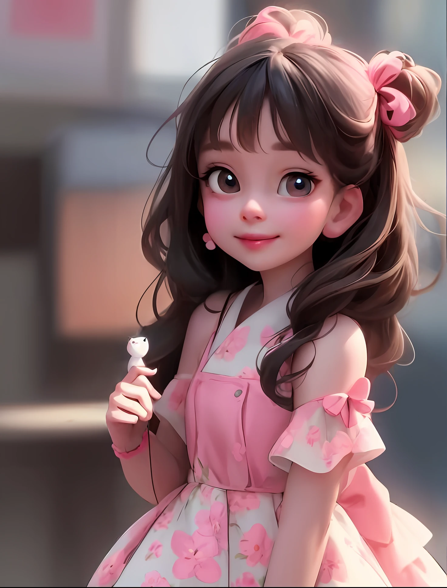 Close up of a girl in dress wearing tie pink with pink double tail hair and blue eyes, cute digital painting, cute digital art, realistic cute girl painting, cute detailed digital art, cute cartoon characters, beautiful character painting, cute characters, cute anime girl, cute cartoon, kawaii realistic portrait, digital cartoon painting art, cartoon cute, cute portrait, render a cute 3D anime girl, kawaii realistic portrait, anime moe art style, saori, Mikudayo, Shikamimi, My Dress Up Dear Anime, Nyaruko-san, Inspired Gacha Club Game, Shirabii, Anime Girl named Lucy, drawn in an anime artist studio