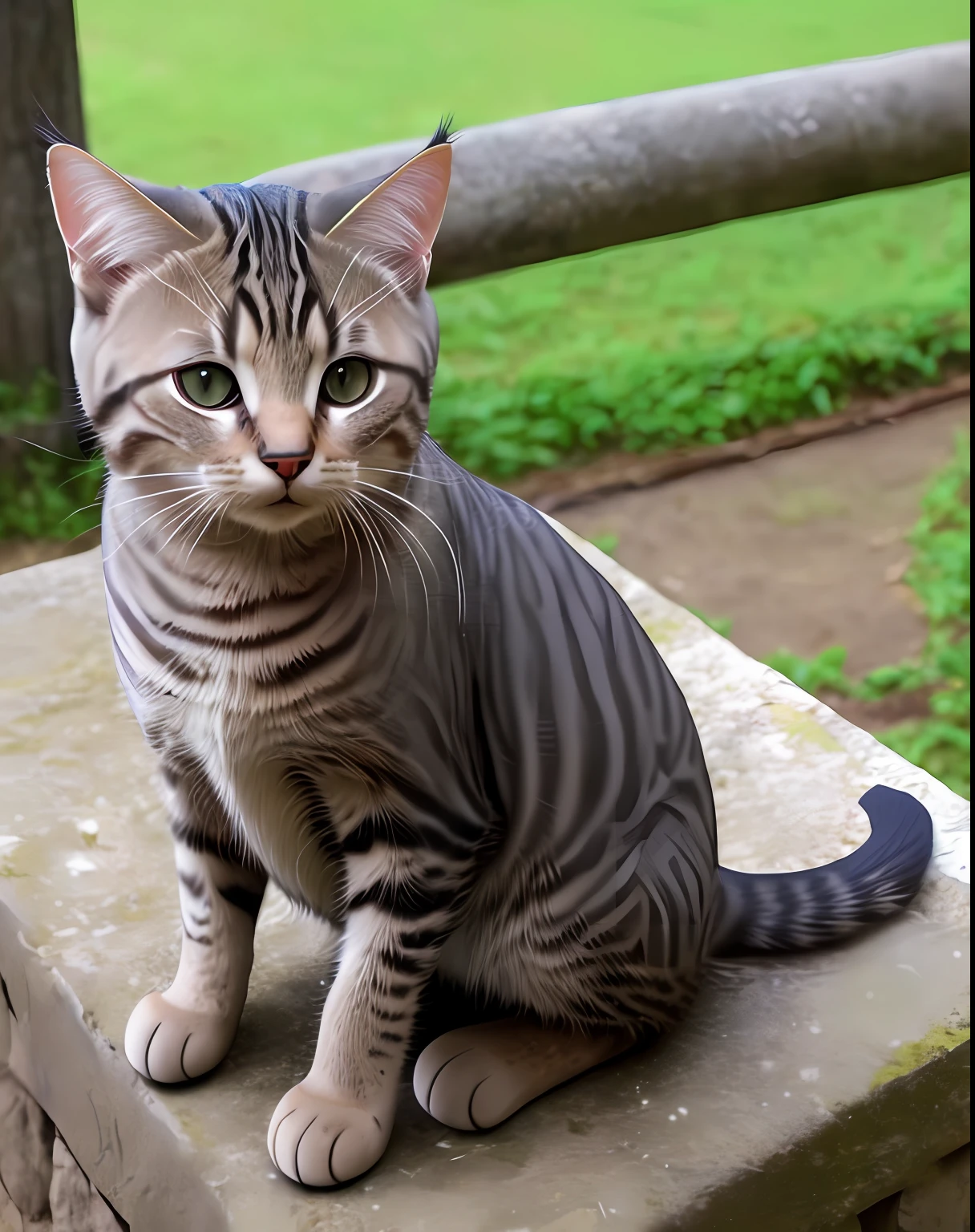 Gato de capacete e bicicleta