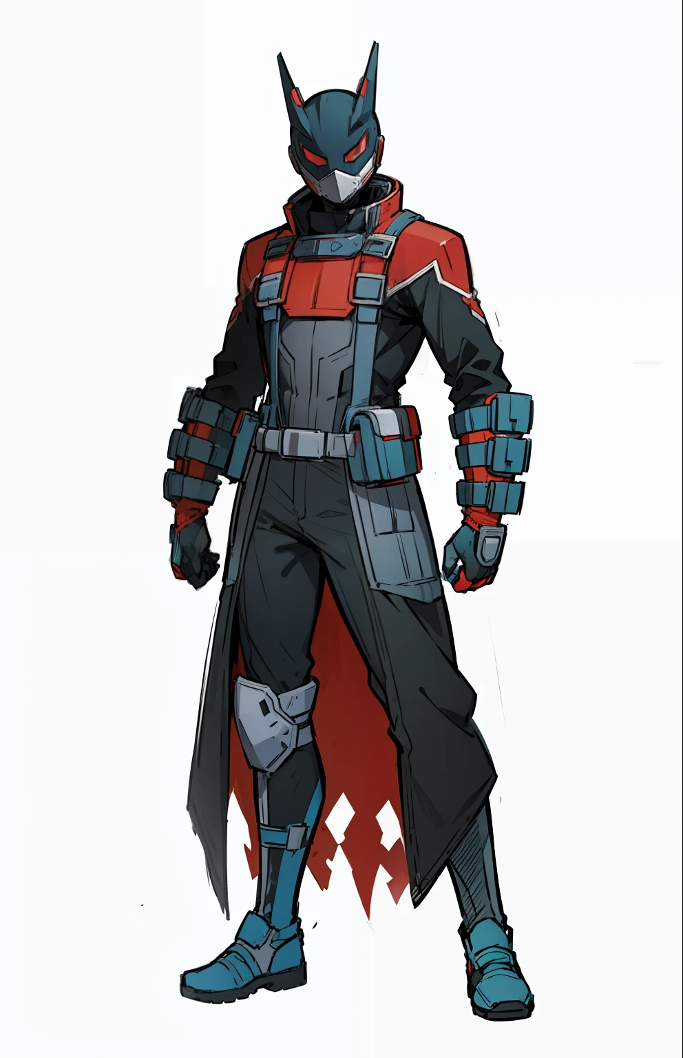 My Hero Academia style, anime boy, male, young male, Hero costume, full body suit, face cover, mask, helmet, head cover,