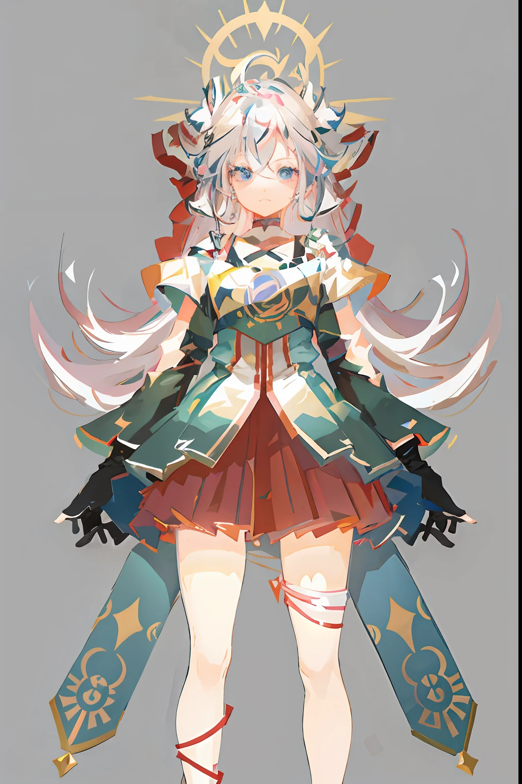 anime - style image of a woman dressed in a costume with a sword, white-haired god, pretty anime character design, cute anime waifu in a nice dress, Anime character design, style of magical girl, Pixiv style, anime full body illustration, Anime Stylization, Anime goddess, full body portrait of a short!, Digital art on Pixiv, anime in fantasy style