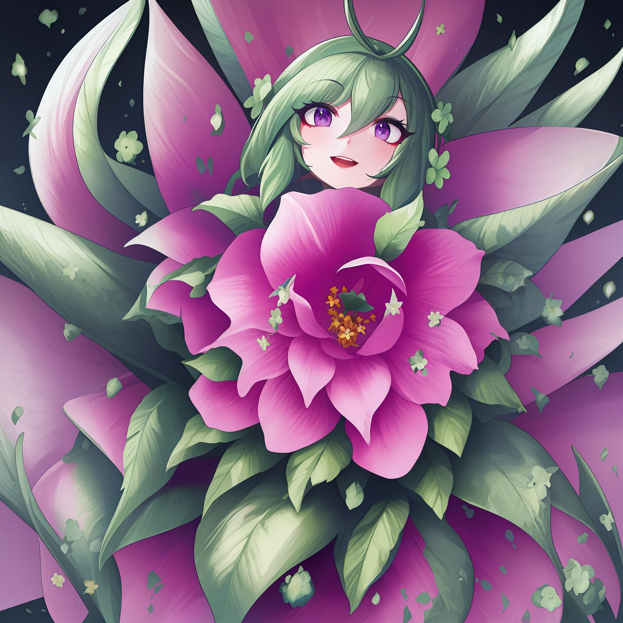 a stylized flower with multiple elements, Elemental Flowers