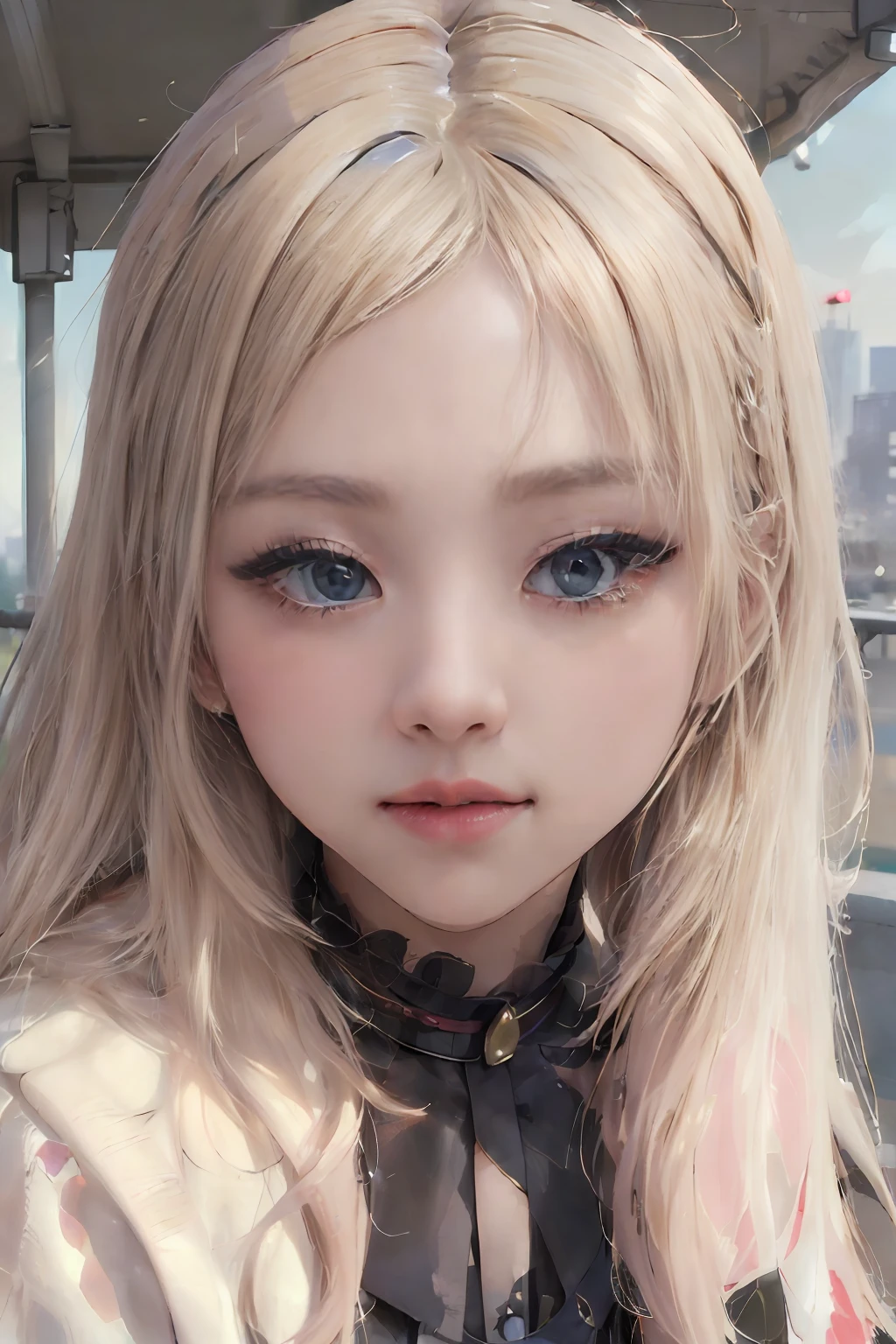 1girl, blonde hair, school uniform, sitting on a bench, waiting for the bus, bus station, city background, perfect eyes, perfect hands, ultra high res, cinematic angle, professional lighting, best quality, masterpiece, sidelighting, sharp, perfect focus, bokeh, photorealistic, (finely detailed beautiful eyes: 1.3), realistic, (3d face:1.1), (lustrous skin:1.5), (ultra high res intricate face details), (face skin pores:1.3), ultra high res cloth texture, 8k eye details, 8k pupils,