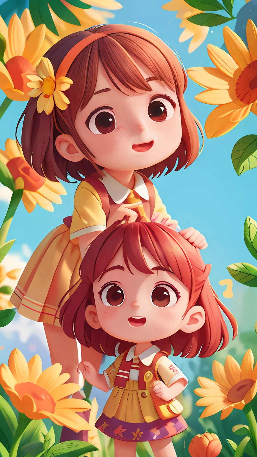 2 Girl, school, Bright Sunny Day, (Masterpiece: 1.2) (Realistic: 1.2) (Bokeh) (Best Quality) (Detailed Skin: 1.3) (Intricate Detail) (8K) (Detail Eye) (Sharp Focus), (Happy)