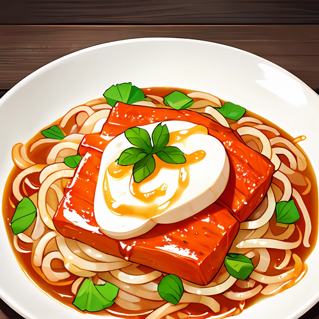 A realistic noodle dish