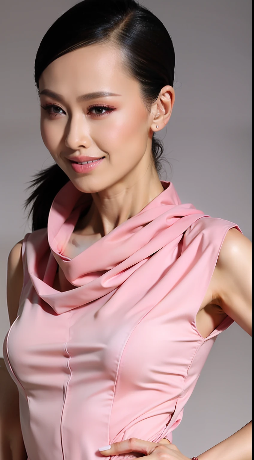 Fashion model 30 years old [[[[closeup cleavage]]]], [[[[boobgasm]]]], [[[[coll]]]], [[[[bshoulders]]]], perfect  eyes, Perfect iris，Perfect lips，perfect teeth，Perfect skin，Soft front light，hdr，Movie girl，Pink casual clothes，long whitr hair，Long hair with a shawl，Long hair like a waterfall，The background is indoors，（pastel colour：1.2）