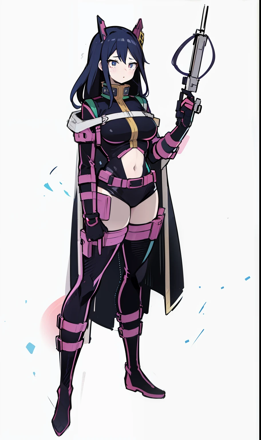 My Hero Academia Style, Anime Girl, Female, Wide Thighs, Wide Hips, Big Chest, Hero Costume, Full Body Suit,