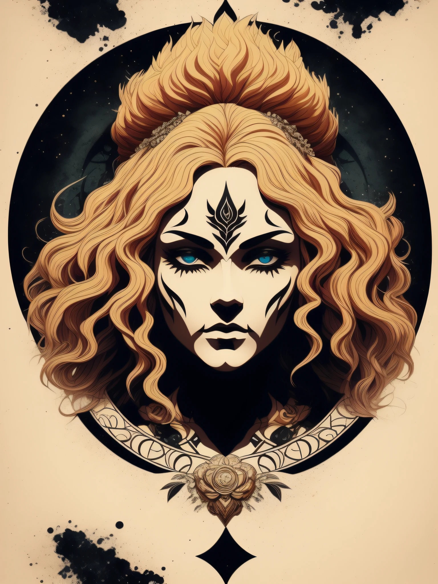 freyja, arte da camiseta, 2D, ((fundo preto: 1, 5)), vetor, cores vivas, obra-prima, melhor qualidade, detalhes intrincados, perfect symmetrical face, detalhes realistas, gothic theme, luz de aro, luar, cinematic shading, Greg Rutkowisk