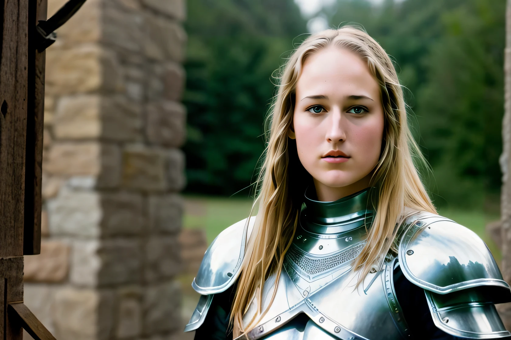 Mujer arafed con una armadura plateada posa para una foto, Chica con armadura de caballero, de una hermosa caballero femenina, Retrato Caballero Femenino, Caballero femenino, Hermosa caballero femenina, Caballero medieval femenino, imogen poots as a paladin, en armadura, picture of female paladin, portrait of female paladin, Annasophia Robb como Juana de Arco., Chica armadura