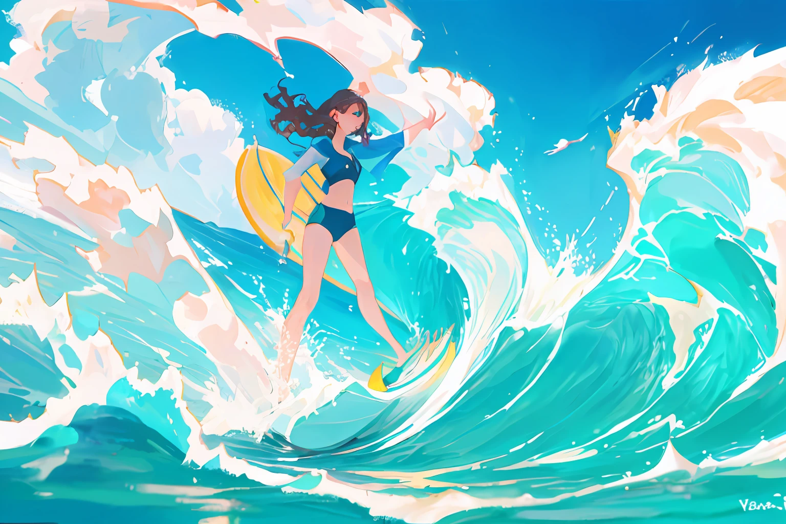 Long legs and big waves,swim wears