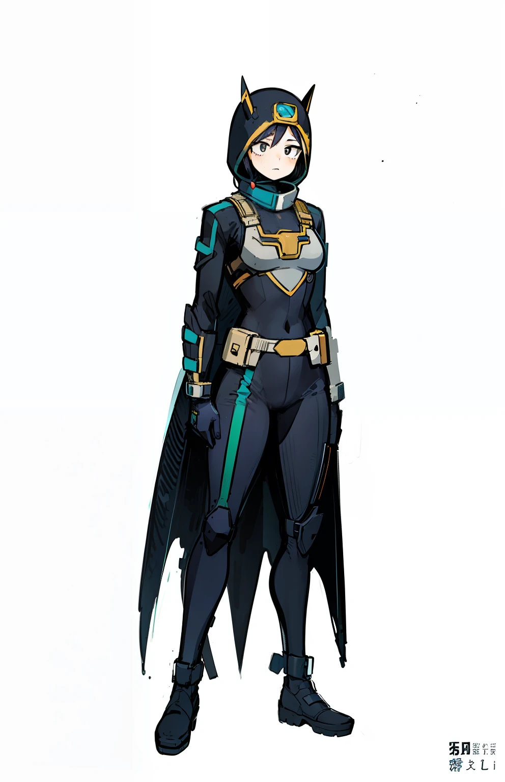 My Hero Academia Style, Anime Girl, Female, Wide Thighs, Wide Hips, Big Chest, Hero Costume, Full Body Suit, Face covering, mask, head covering, helmet,