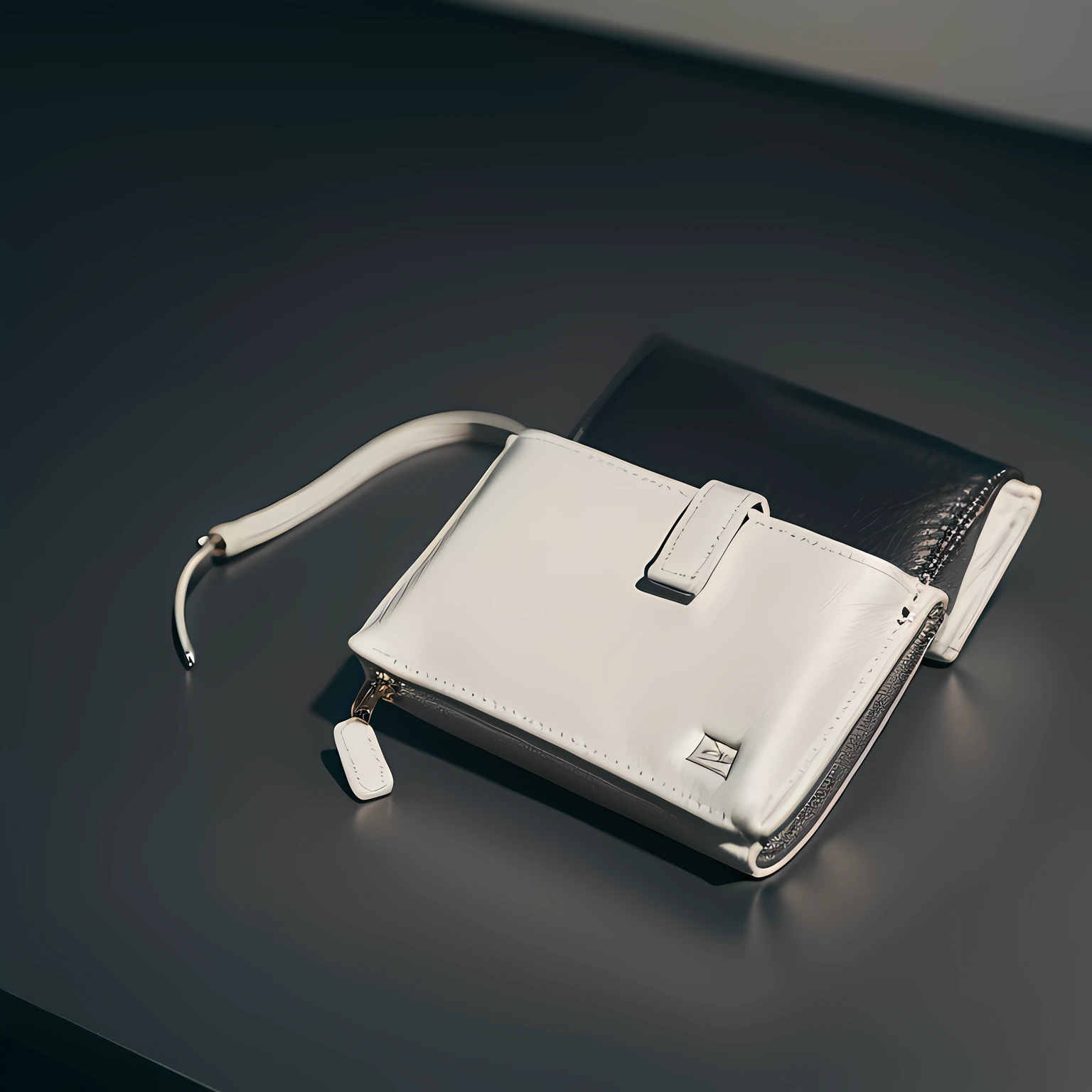 A4 folder:1.5, On a table:1.1,greybackground:1.3 and white background:1.2, product image, Product photo, detailed product shot, high quality product photo, Leather Pouch, detailed wide shot, detail shots, products shot, high resolution product photo, highly detailed product photo, author:Matthias Koroth, functional and elegant look, top angle