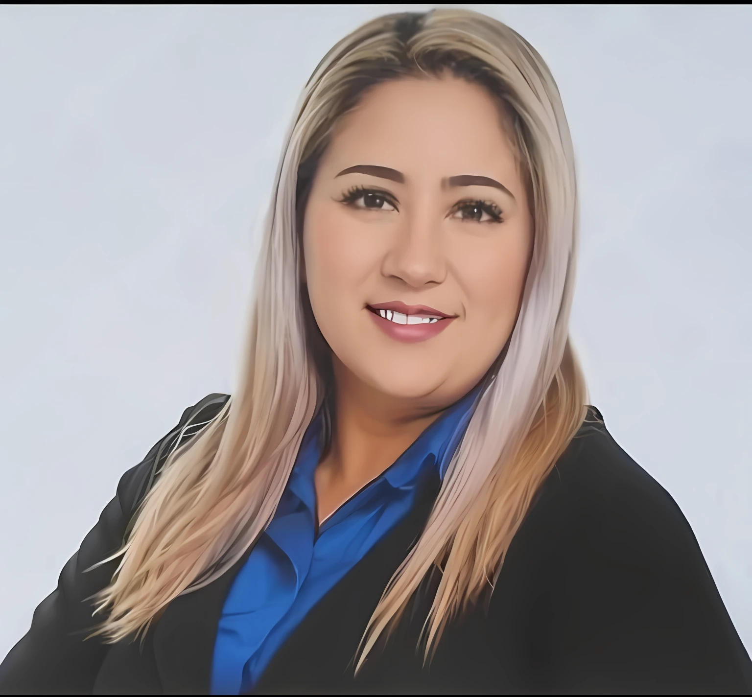 There is woman with a blue shirt and black jacket, Lorena Avarez, Alanis Guillen, fernanda suarez, julia fuentes, Estefania Villegas Burgos, imagem profissional, Magda Torres Gurza, Directed by: Nandor Soldier, Anos Imane, Karla Ortiz, imagem de perfil, Marischa Becker, foto de perfil profissional