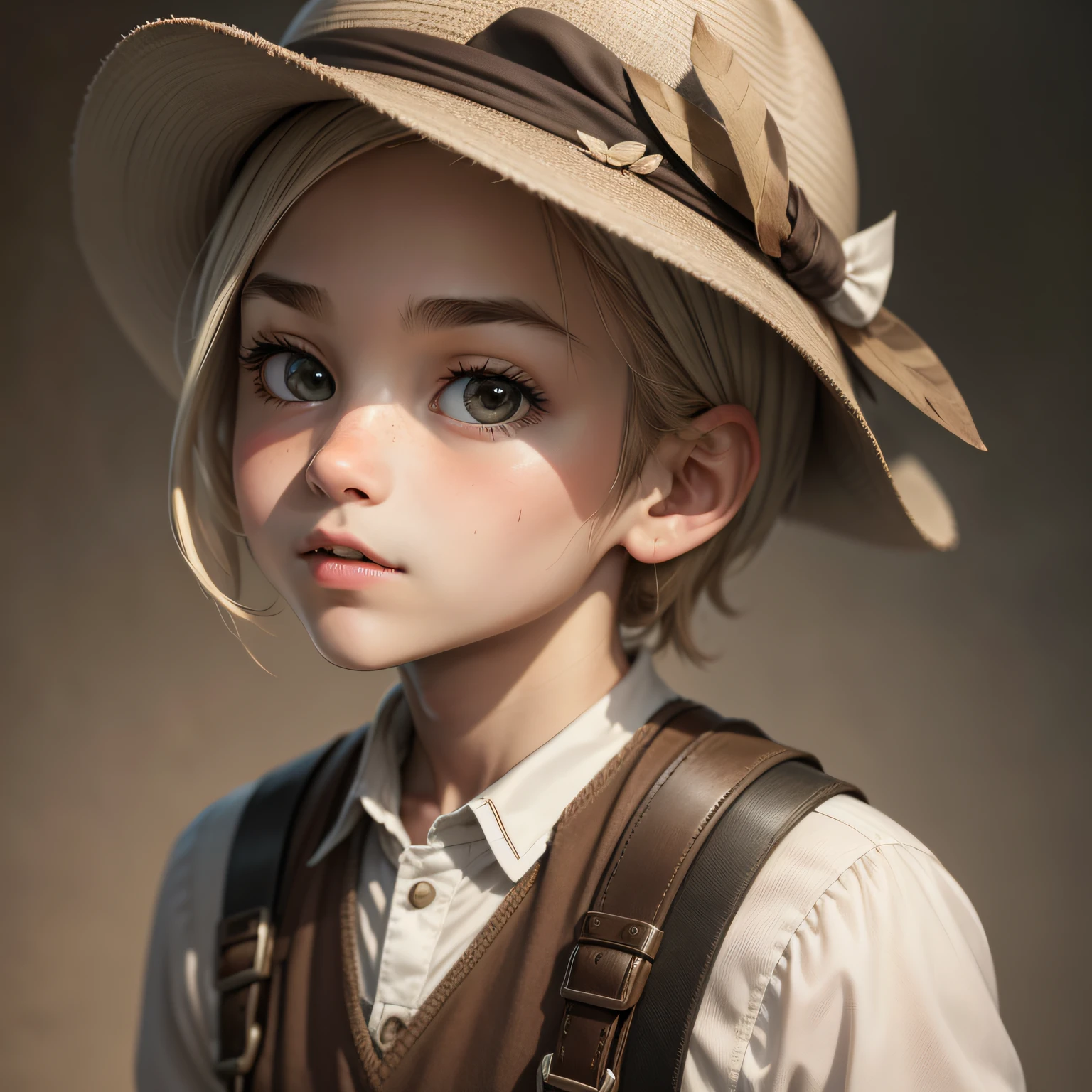 Sparrow,head,Face,adolable,comic strip,white backgrounid,mito,frontage,The face occupies the entire picture,Libido boy,The hat of the finch