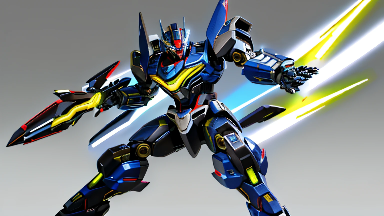 ((masterpiece)), a (((robot))) with sleek and menacing design, glowing eyes, full body, highly detailed