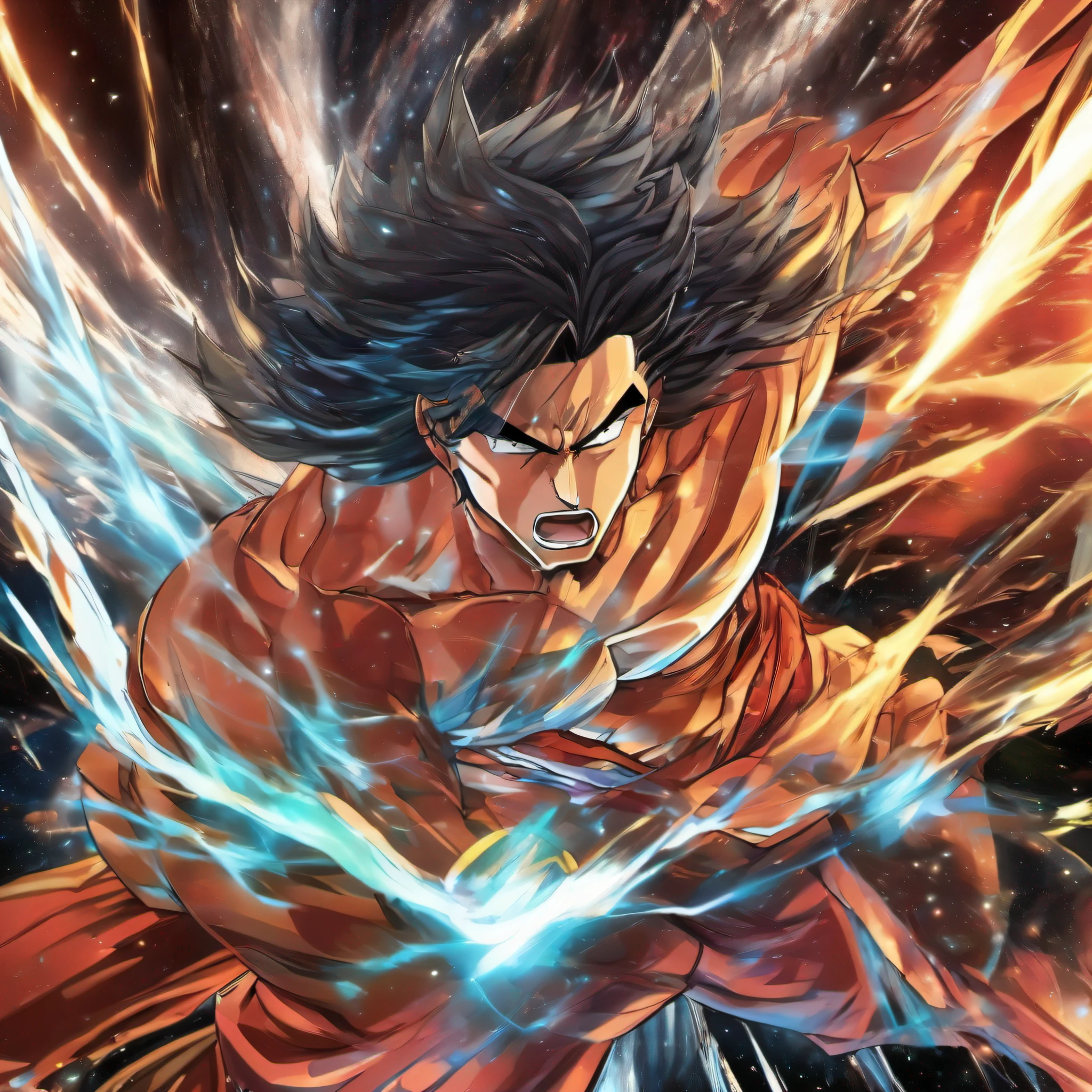 ((cosmo)), ((Cosmos)), (Manga art style), Anime Visual, obra-prima, vortex de fogo, foco nítido, Dramatic, arte da pintura, vortex de fogo nos punhos, punhos cerrados acertando 1 muscle man, vortex de fogo no muscle man , anime, Arremesso longo, 85 millimeters, super detalhe, (((cenario grego antigo dynamic )))