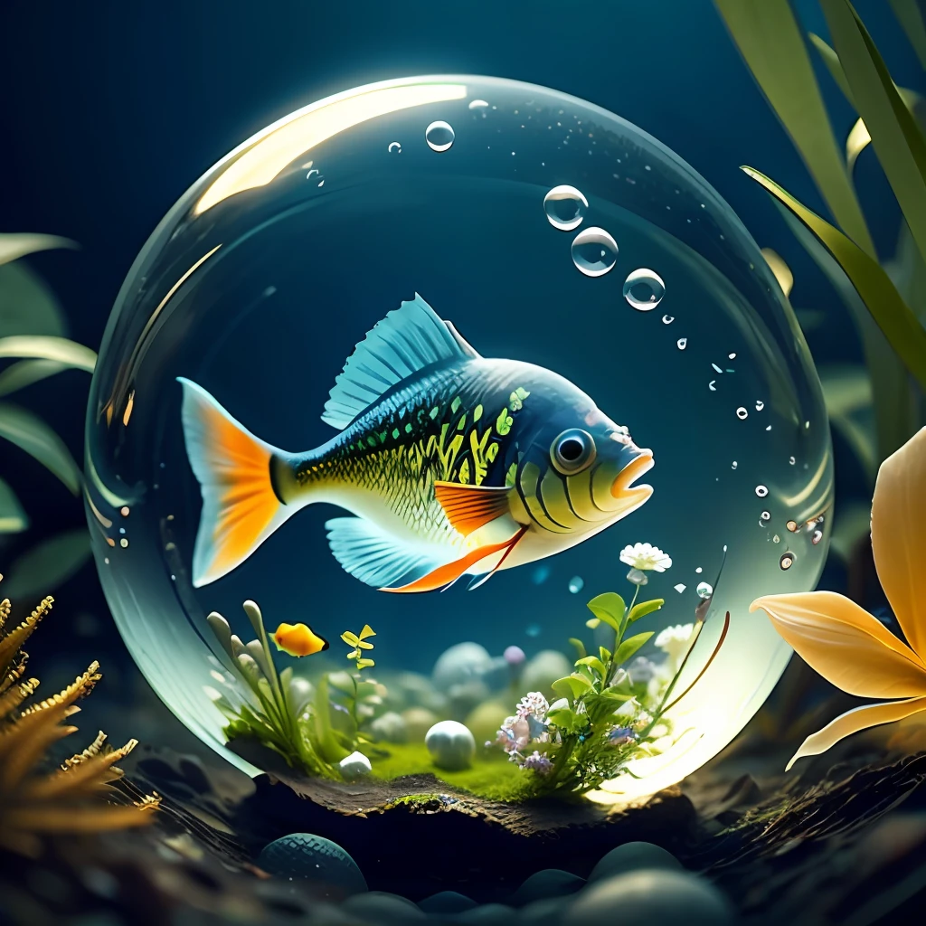 Bubble Fish ， trpical garden