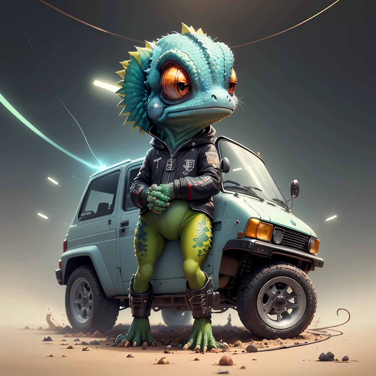 (extremamente detalhado, qualidade premium, stunning illustration),(Chameleon animal, escondido, eletrizante),mascote corporativo, electrical company, criativo e marcante, brilhante e colorido, linhas vivas, ambiente moderno sem carro
