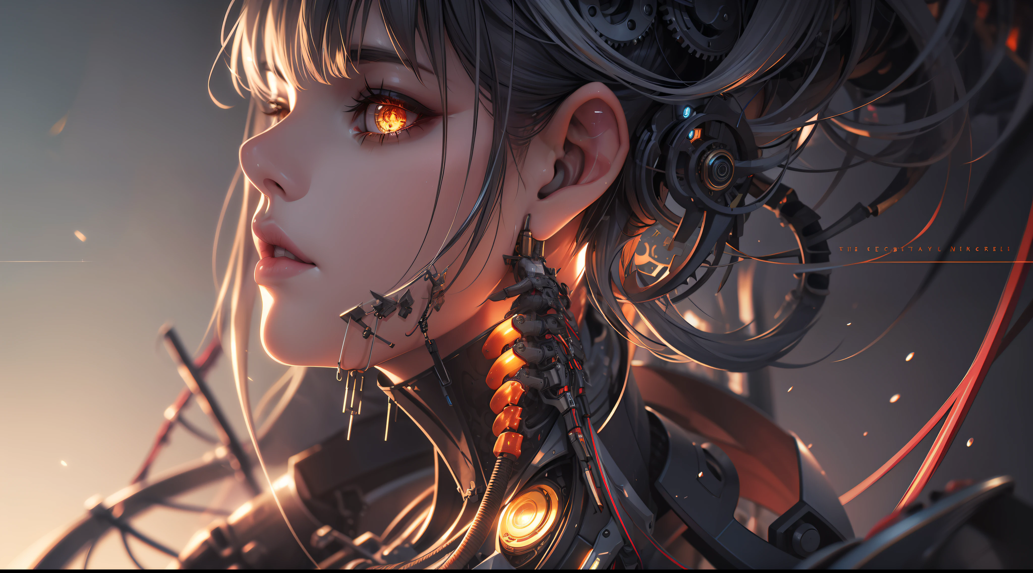 1mechanical girl,((ultra realistic details)), portrait, global illumination, shadows, octane render, 8k, ultra sharp,metal,intricate, ornaments detailed, cold colors, egypician detail, highly intricate details, realistic light, trending on cgsociety, glowing eyes, facing camera, neon details, machanical limbs,blood vessels connected to tubes,mechanical vertebra attaching to back,mechanical cervial attaching to neck,sitting,wires and cables connecting to head