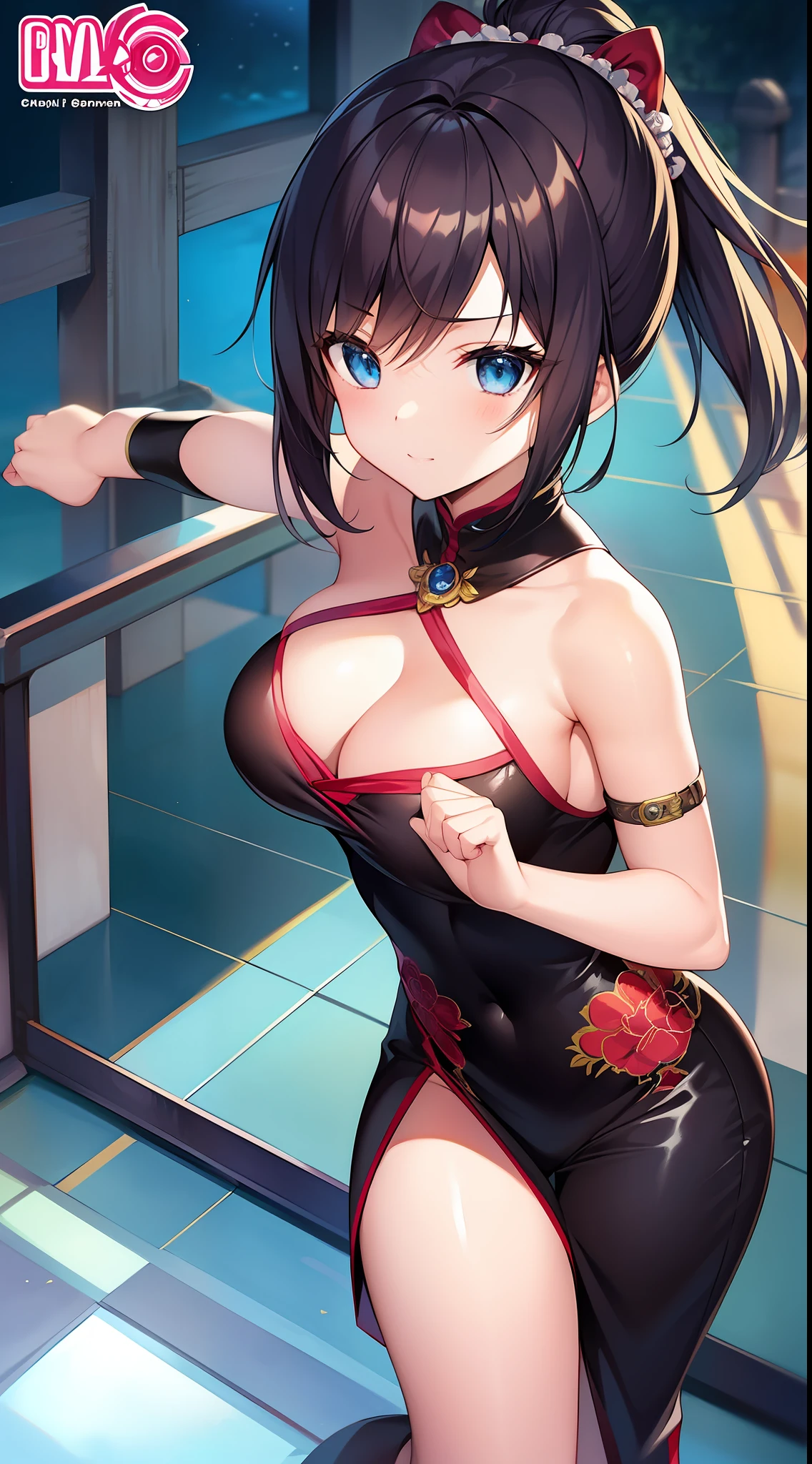 Masterpiece、hightquality、1girl in、Martial artist、Martial arts、Bold slit、Toned body、Cute anime illustration、