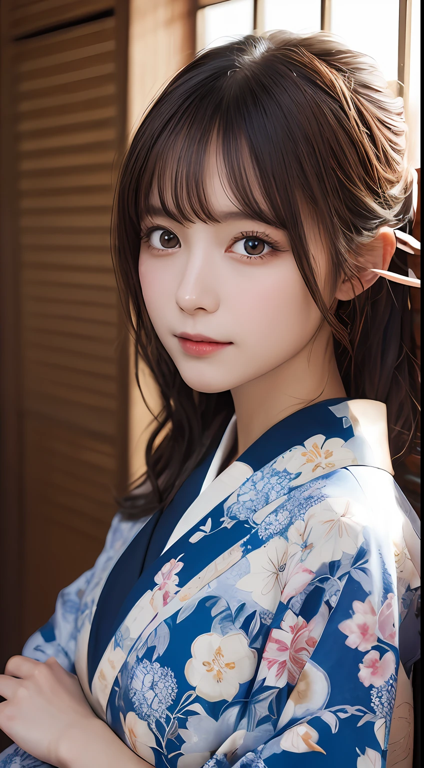 masutepiece, Best Quality, Illustration, Ultra-detailed, finely detail, hight resolution, 8K Wallpaper, Perfect dynamic composition, Beautiful detailed eyes, Kimono