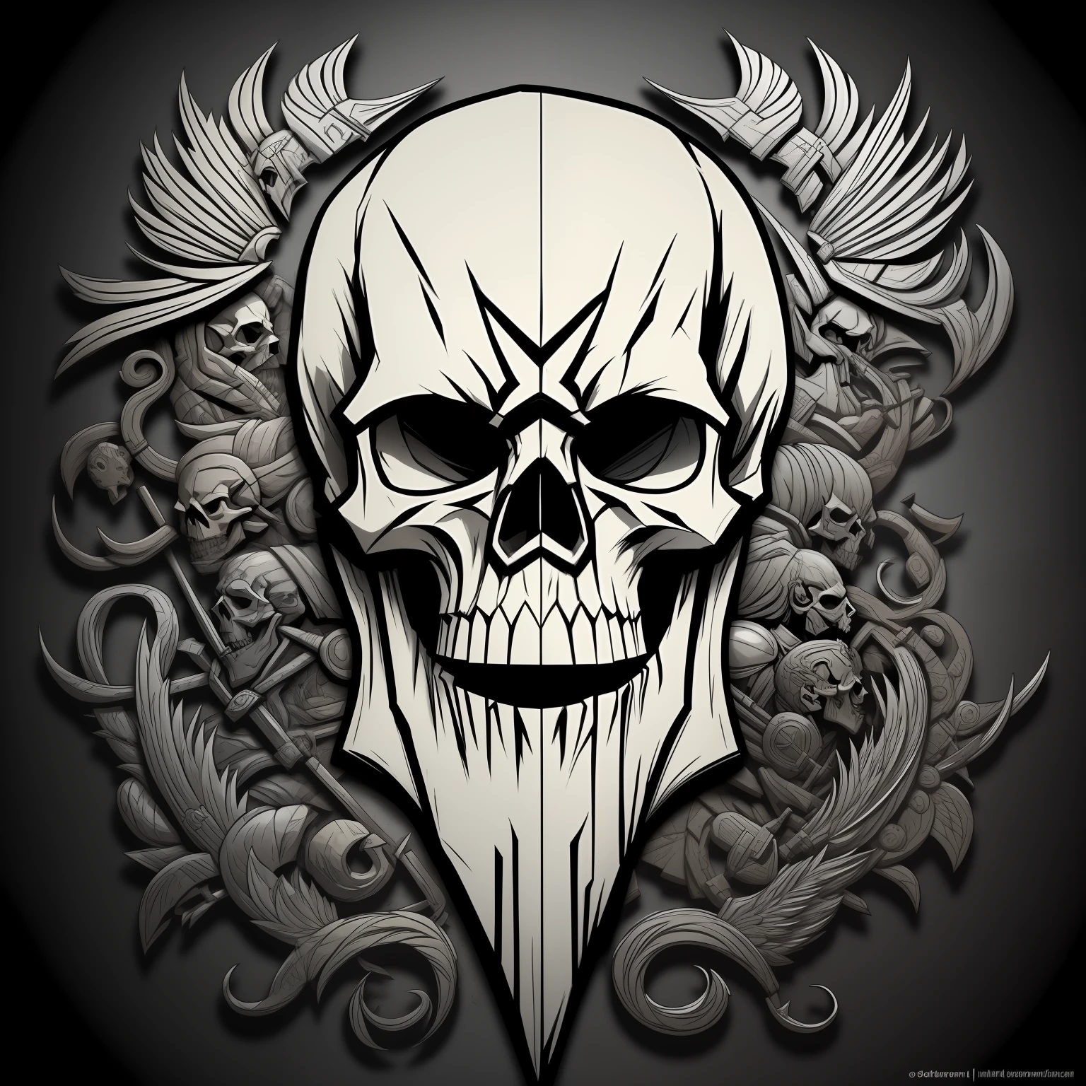 desenho de uma caveira com barba e uma cruz na testa, menacing expression, fundo preto, bearded skull, barba branca, Skull design for motorcycle club coat of arms, death skull, arte detalhada assustadora, Arte digital escura, mas detalhada, arte escura altamente detalhada, pele branca assustadora, skull image on the vest, design de camisetas