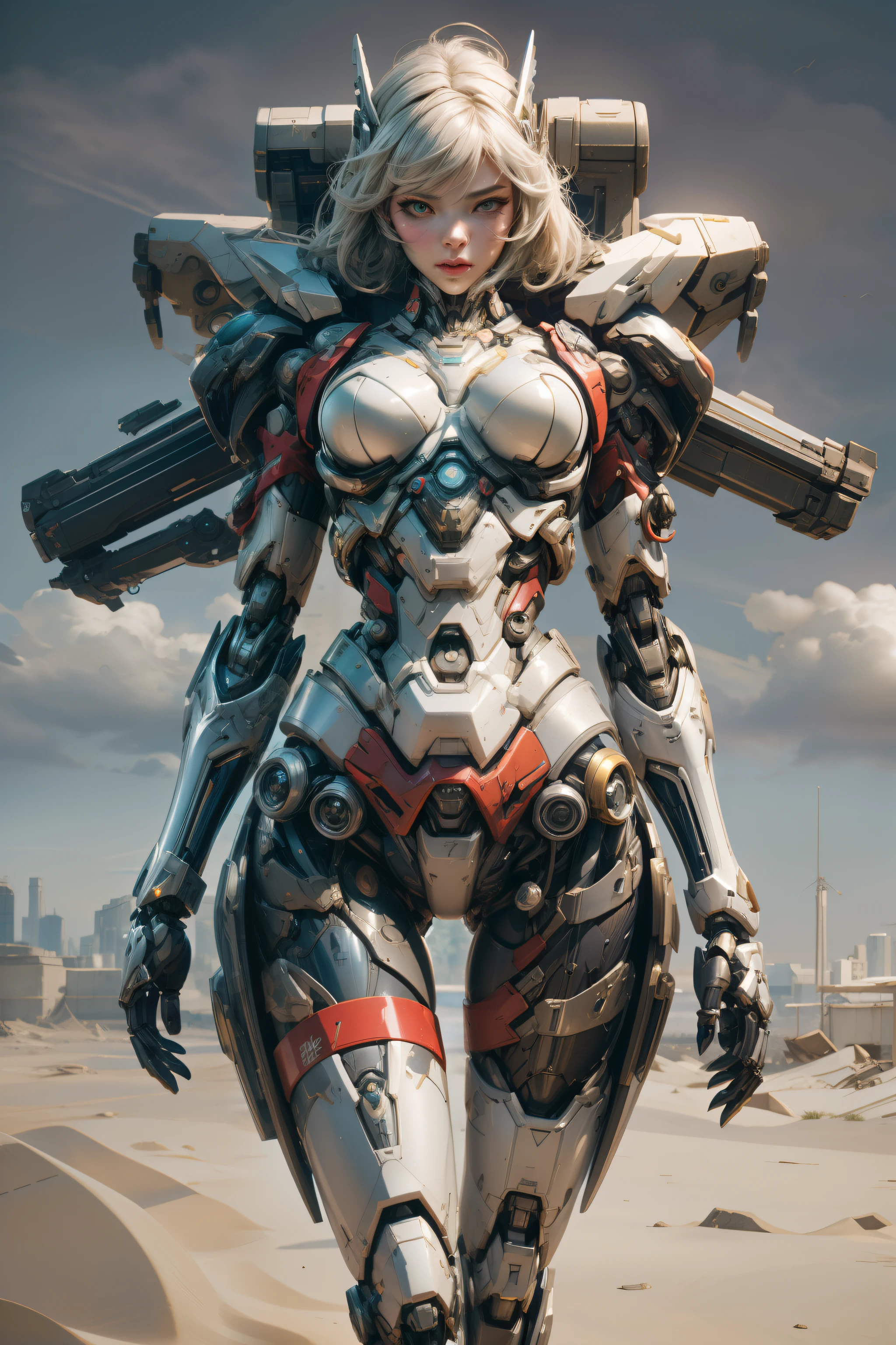 Close up portrait of woman in futuristic suit holding gun, mechanized valkyrie girl, Girl in Mecha Cyber Armor, female mech, echo from overwatch, Mechanized soldier girl, ferra white mecha, mechasuit, biomechanical oppai, sojourn from overwatch, Cyberpunk anime girl mecha, gynoid cyborg body, from overwatch