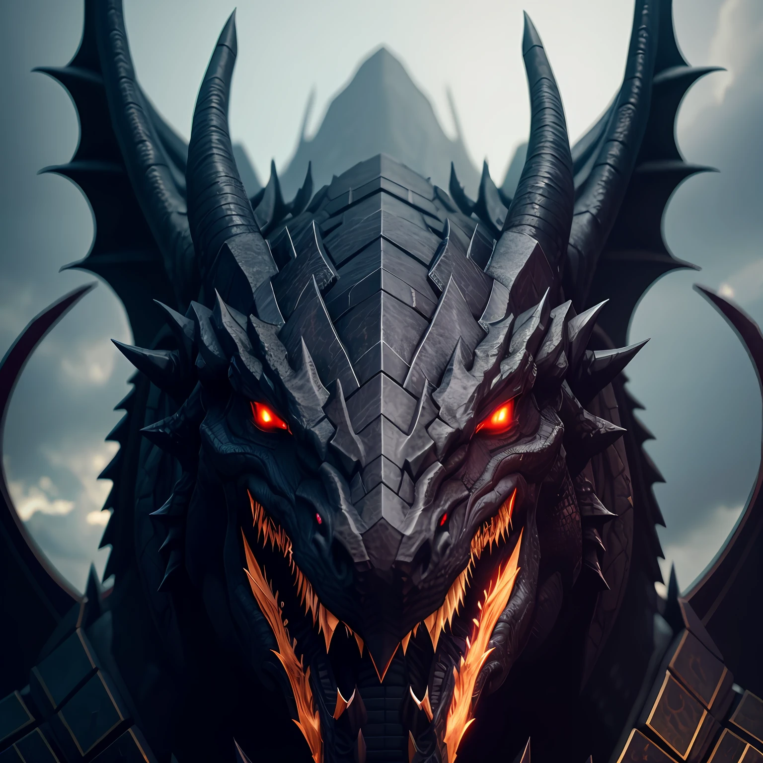 massive dragon head, gothcore, epic, cinematic, 8k quality, --q 2 --v 4 --ar 3:2 --q 2 --auto