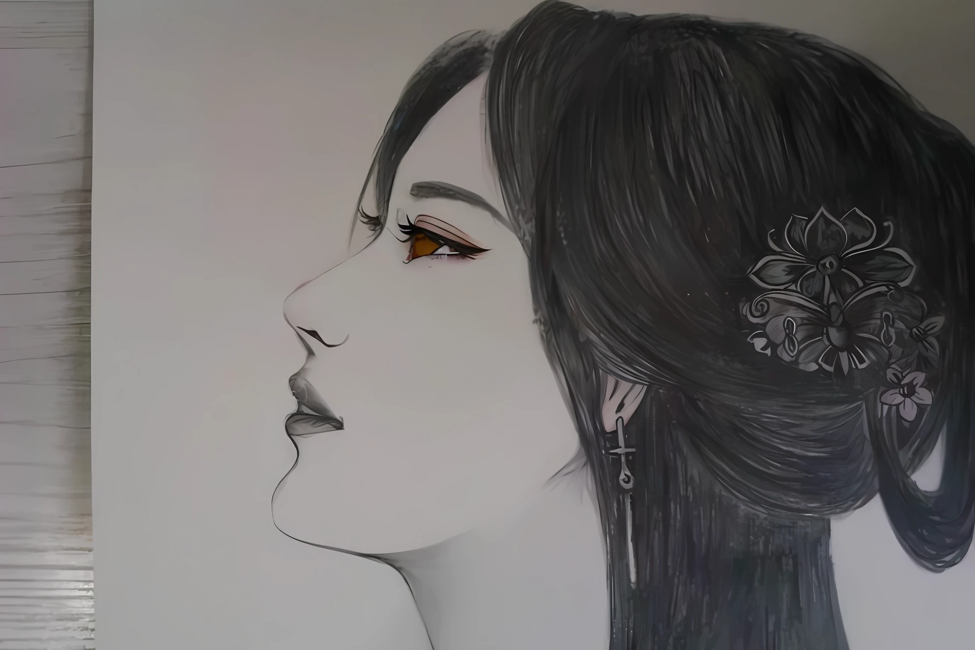 Anime girl with black hair and white flowers in her hair, Guviz-style artwork, Guviz, Palace ， A girl in Hanfu, guweiz masterpiece, Beautiful character painting, by Yang J, Guweiz in Pixiv ArtStation, ((a beautiful fantasy empress)), Guweiz on ArtStation Pixiv