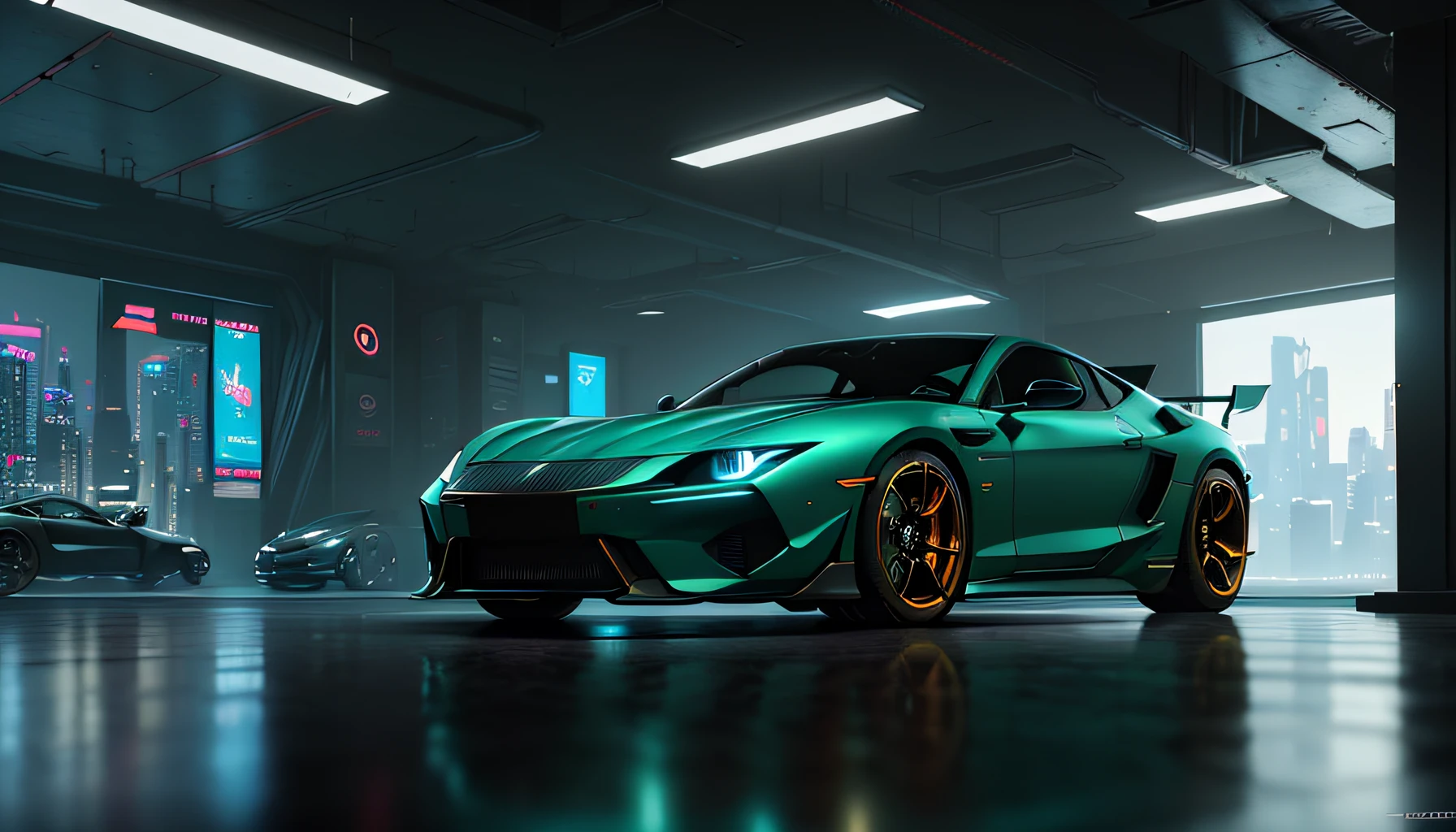Photorealistic, ,Best quality,Masterpiece,Highly detailed,Ultra-detailed,Futuristic sports car for cyberpunk cities. 4K 3D Rendering Unreal Engine 5 Render with Blender and Octane Surrealist global illumination from photorealistic Greg Rutkowski Loish Raders Ferdinand Naboo Makoto Shinkai Tako Trends on CGhSociety