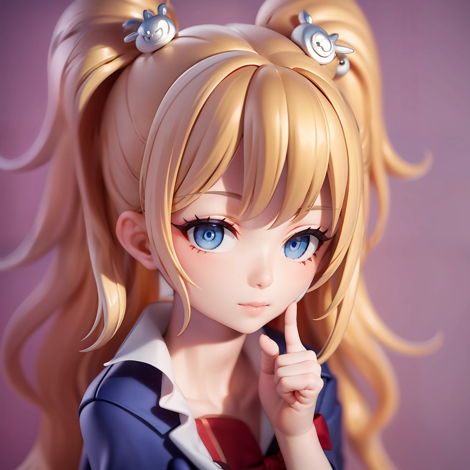 Junko Enoshima chibi, blond hair, blue eyes