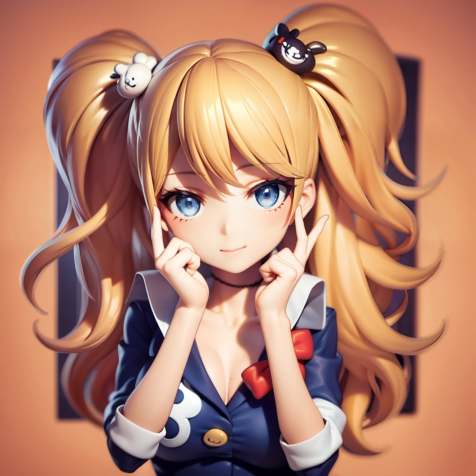 Junko Enoshima chibi, blond hair, blue eyes