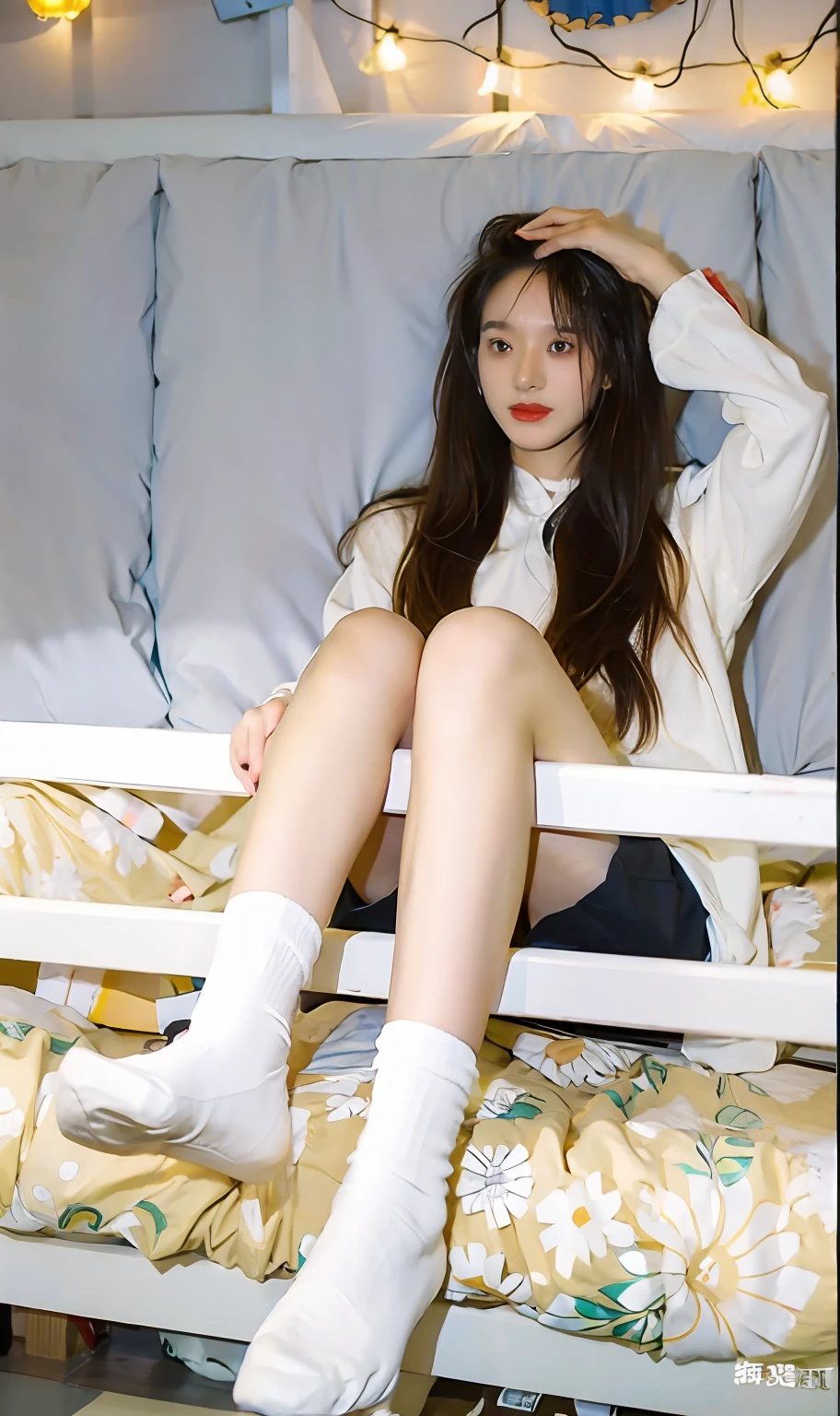 white short socks,best qualtiy,tmasterpiece,超高分辨率,(realisticlying:1.4),s girl,Juvenile