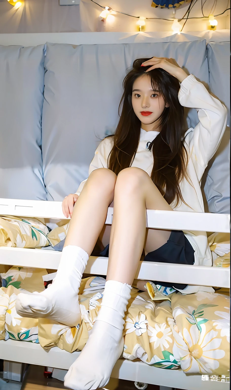 white short socks,best qualtiy,tmasterpiece,超高分辨率,(realisticlying:1.4),s girl,Juvenile