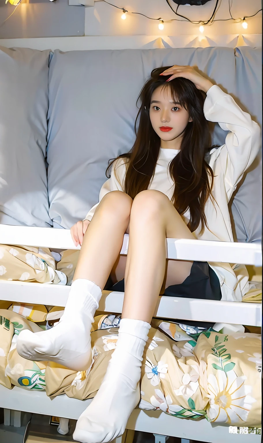 white short socks,best qualtiy,tmasterpiece,超高分辨率,(realisticlying:1.4),s girl,Juvenile