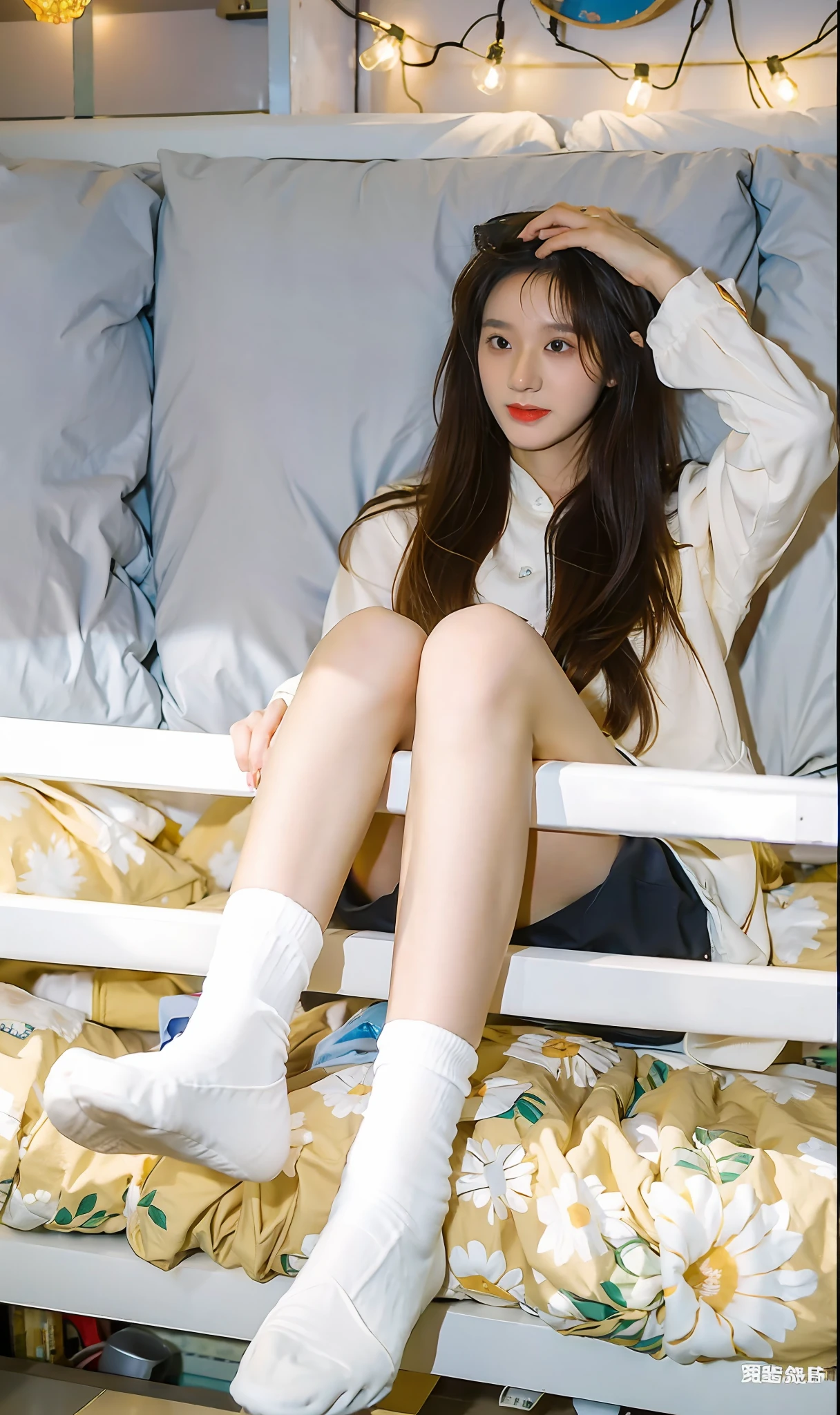 white short socks,best qualtiy,tmasterpiece,超高分辨率,(realisticlying:1.4),teens girl,Juvenile