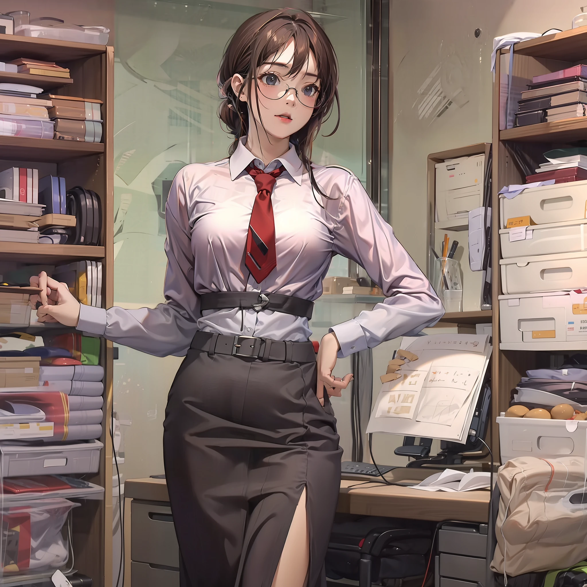 Office female secretary HD,underdressing,Rounded chest and buttocks,stocklings