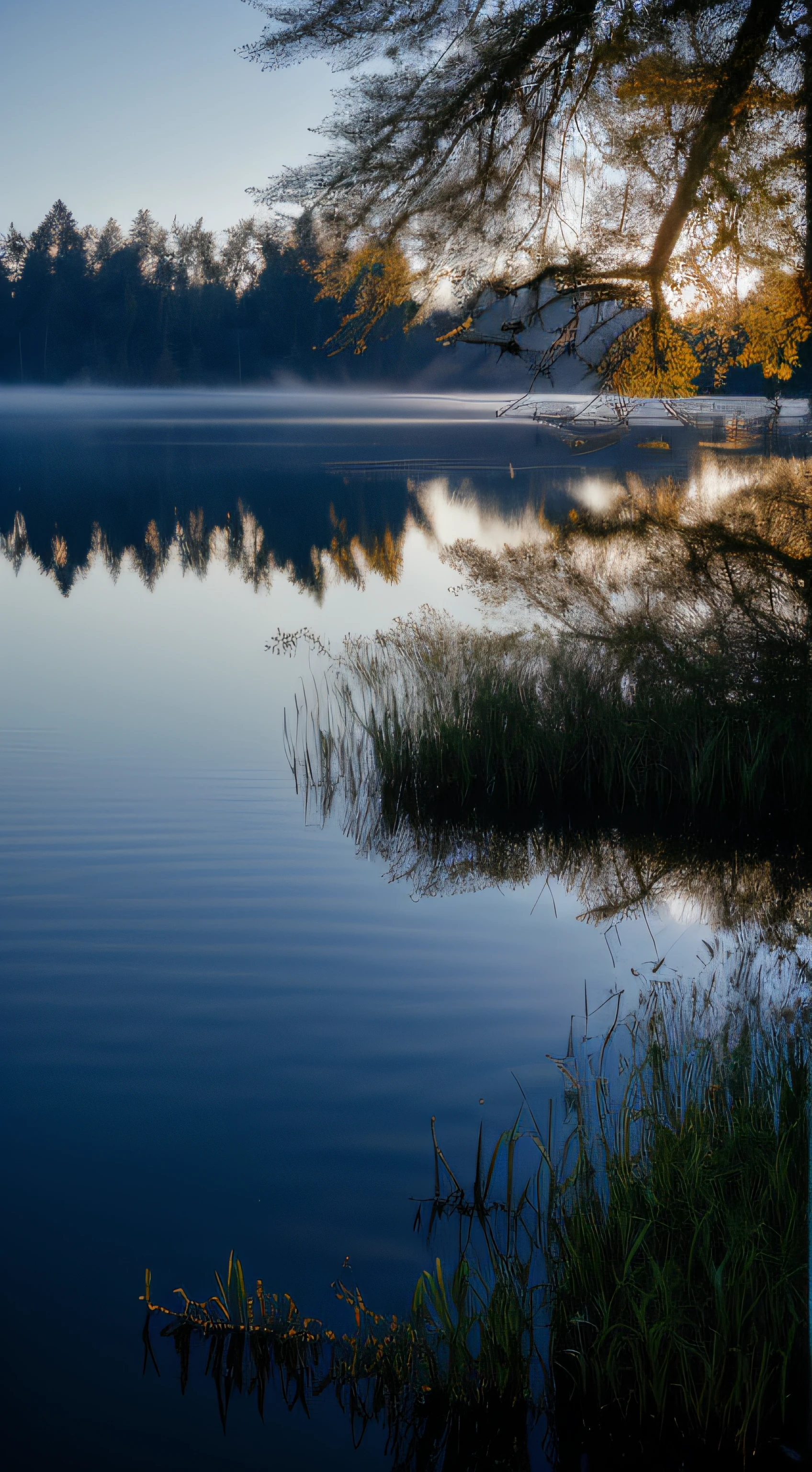 Papel de parede, 夏天, lago, amanhecer, floresta, nuvens, fundo do amanhecer, profundidade de campo, detalhe HD, hiperdetalhe, cinemactic, luz suave, bokeh de foco de campo profundo, ray tracing, difuso (ultra-fine glass reflection) e realismo. , alta qualidade, grain of film, Fujifilm XT3,rochas, 4k, 8k, 16k, (obra-prima) --v6