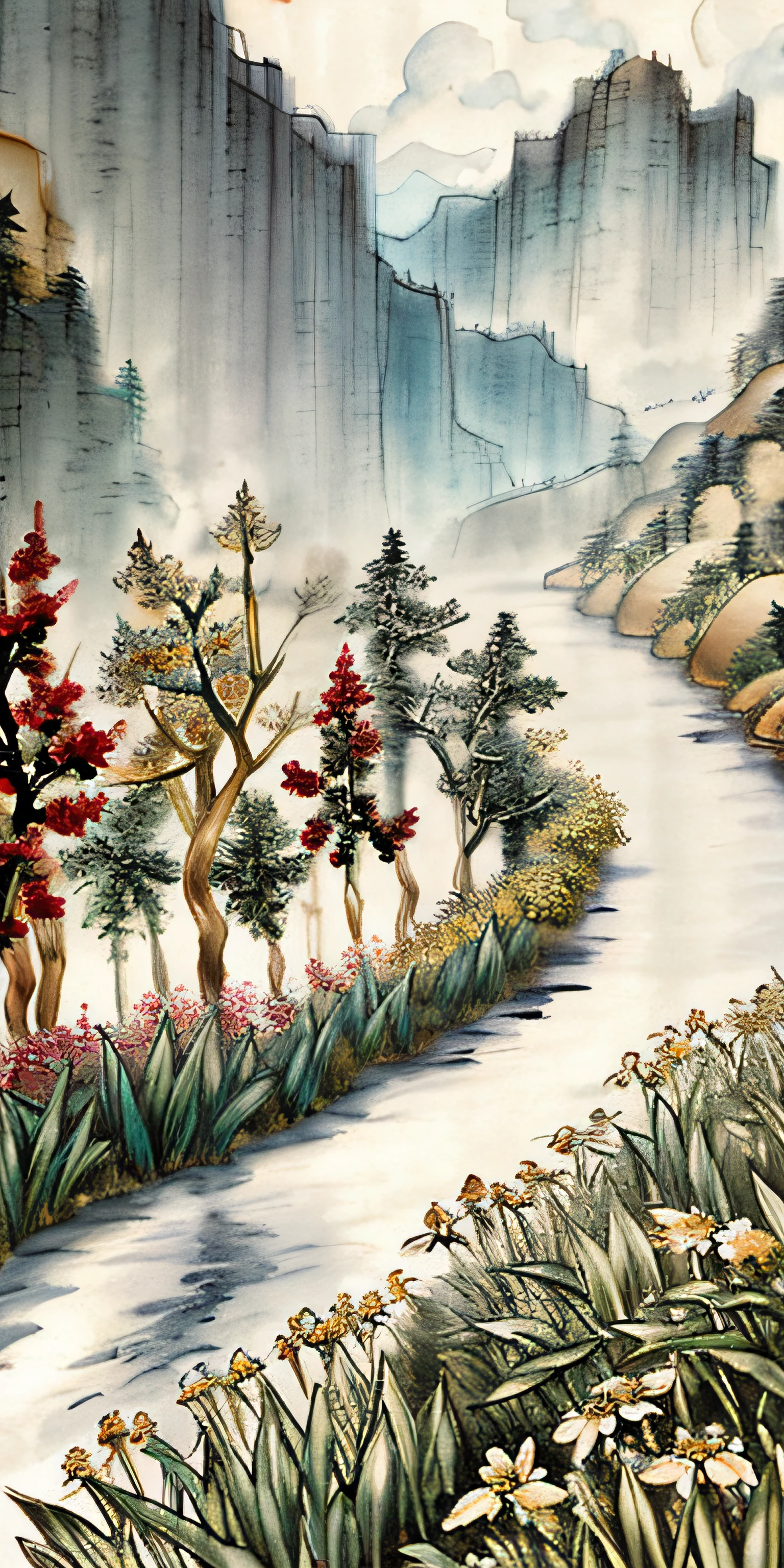Masterpiece, best quality, high quality, extremely detailed CG unified 8k wallpaper beautiful landscape oil painting, award winning photography, bokeh, depth of field.