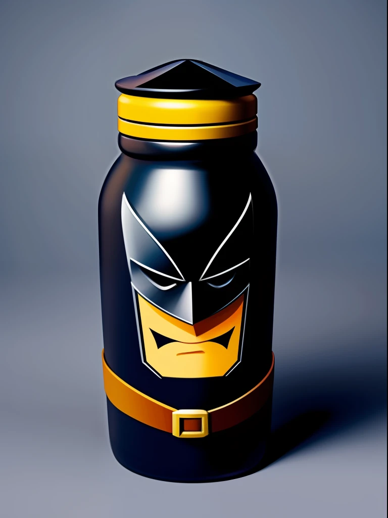 An anthropomorphic bottle of Batman