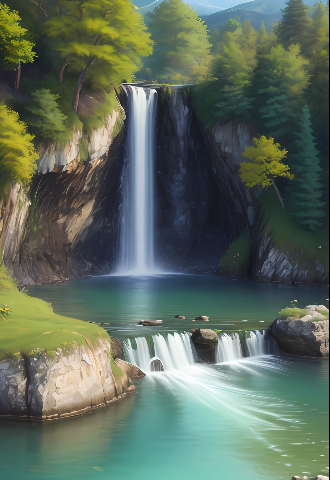 landscape,water,(extremely detailed CG unity 8k wallpaper), most beautiful artwork in the world,professional majestic oil painting,intricate, High Detail, Sharp focus, dramatic, photorealistic painting art