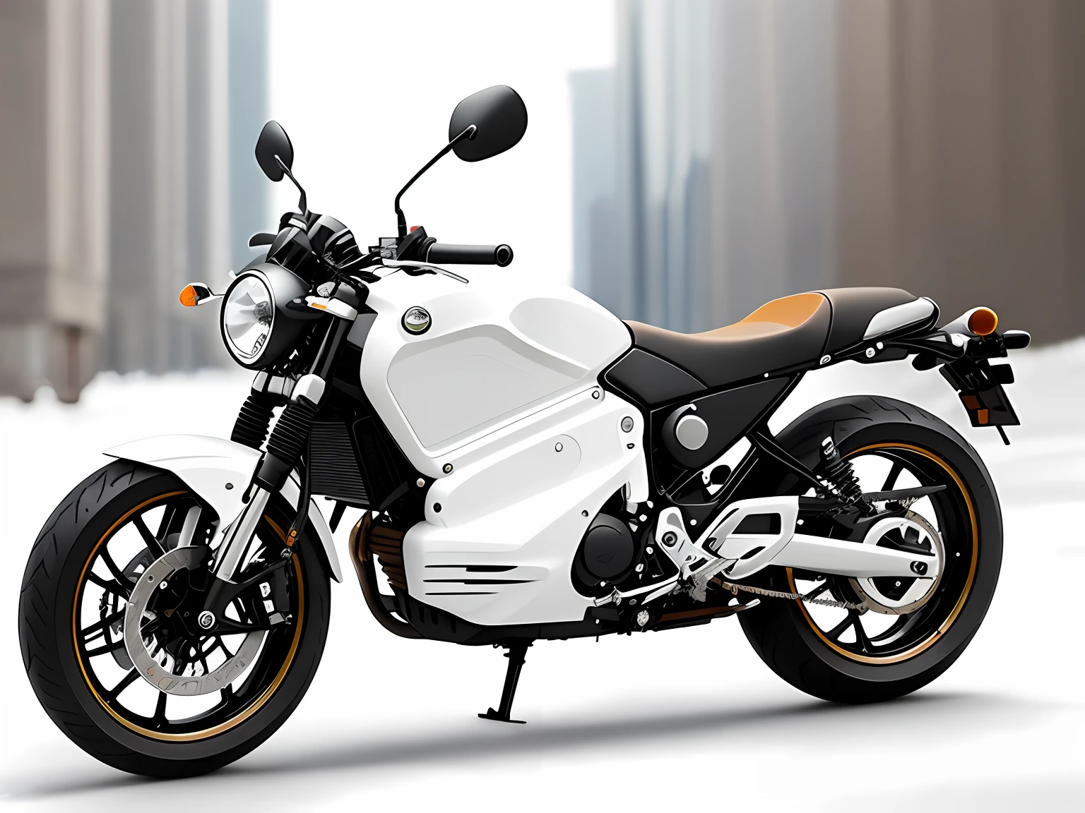 a close up of a motorcycle parked on a white surface, super model-s 100, Without background, scrambler, Futuristic motorcycle, futuristic suzuki, Electric Martina, cafe racer, motorcycle, metallic bronze skin, Vector tracking, screengrab, Moped, or black,