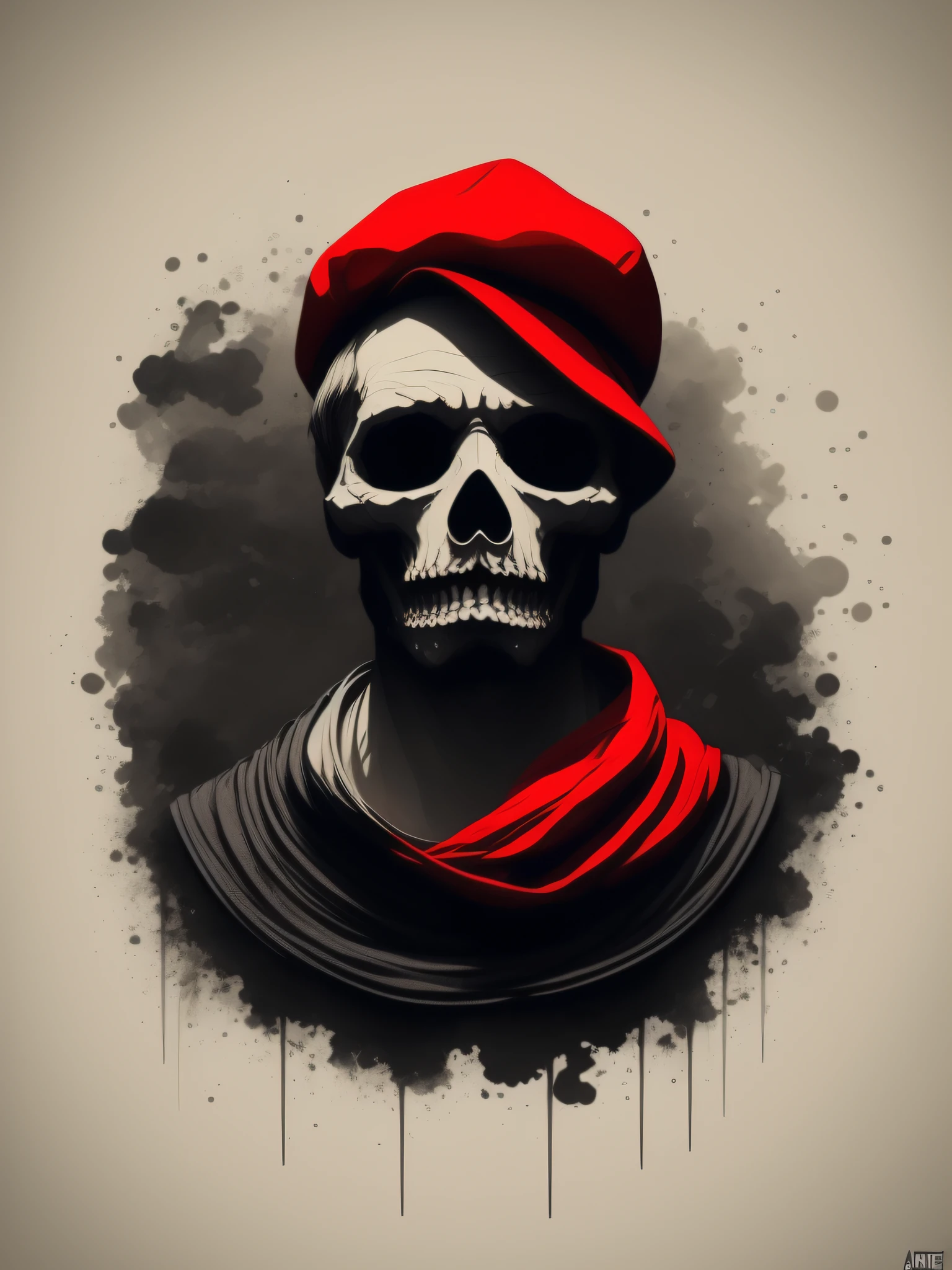 saci-pererê with one leg and red cap, arte da camiseta, 2D, ((fundo preto: 1, 5)), vetor, cores vivas, obra-prima, melhor qualidade, detalhes intrincados, perfect symmetrical face, detalhes realistas, gothic theme, luz de aro, luar, cinematic shading, Greg Rutkowisk