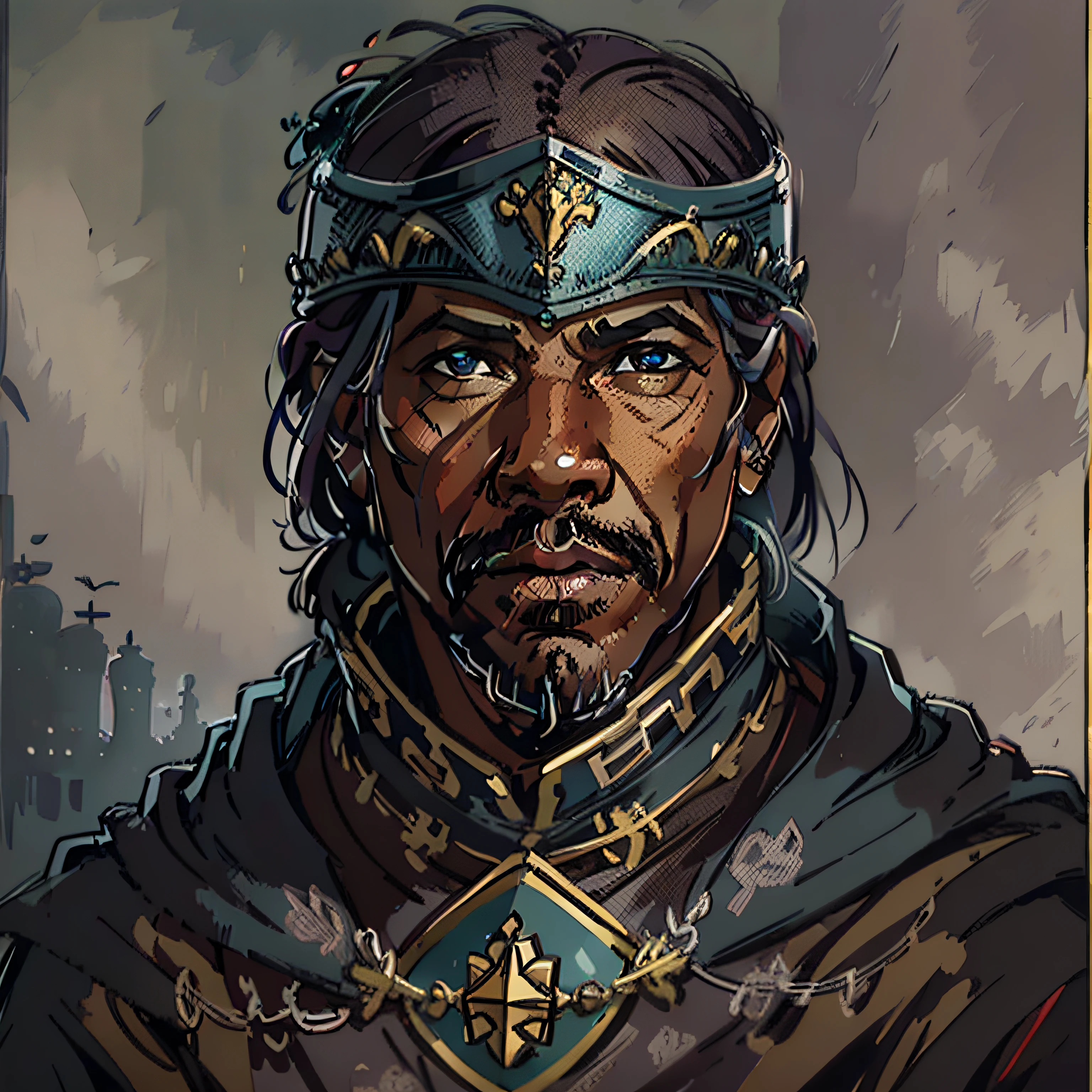 denzel washington look a like, warlock, rpg character, medieval fantasy, close up portrait