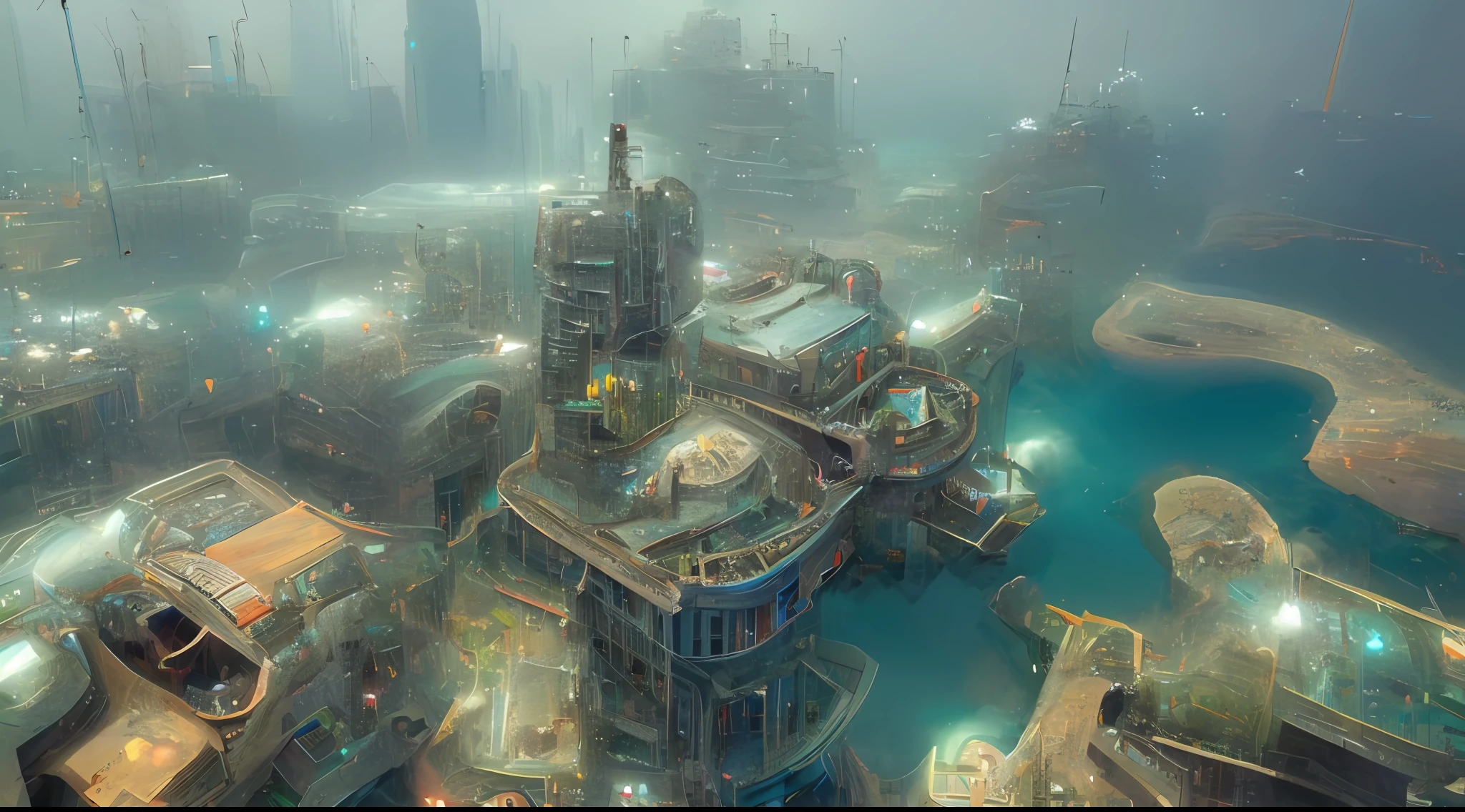 the city of Atlantis, a legendary city that is said to have sunk to the bottom of the ocean,