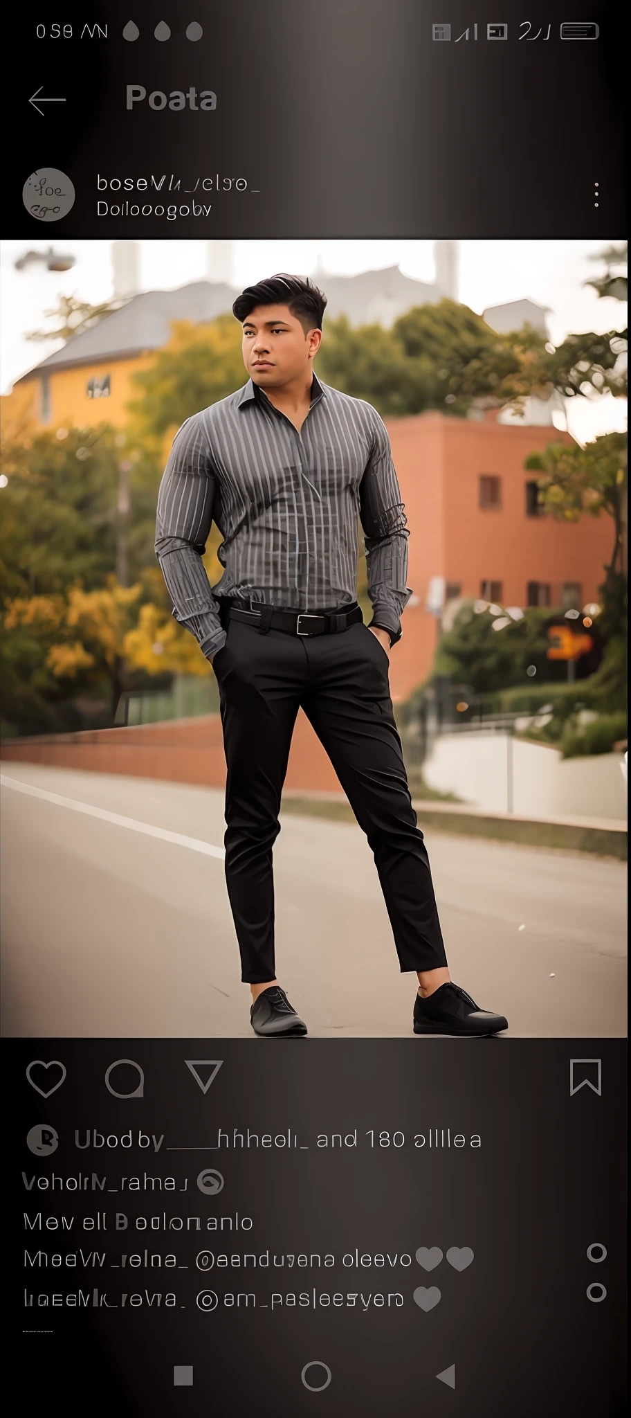 Change this background. Body builder.realstic face.ultra realistic.a close up of a person standing on a road with a camera, full body photogenic shot, full body photograph, grey pants and black dress shoes, full body picture, full body portrait shot, full body photgraph, long full body shot, full body model, wearing a dark shirt and jeans, cinematic full body shot, casual photography, full-body-shot