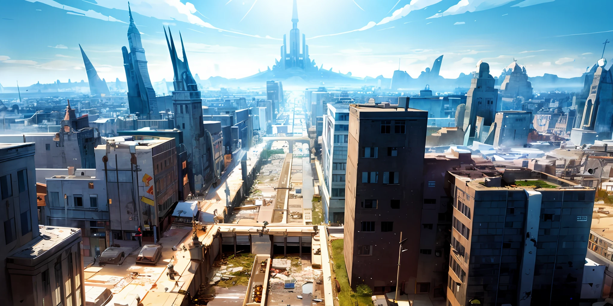 A devastated metropolis unmanned Image of the Rotten Sea Swallowed naturally