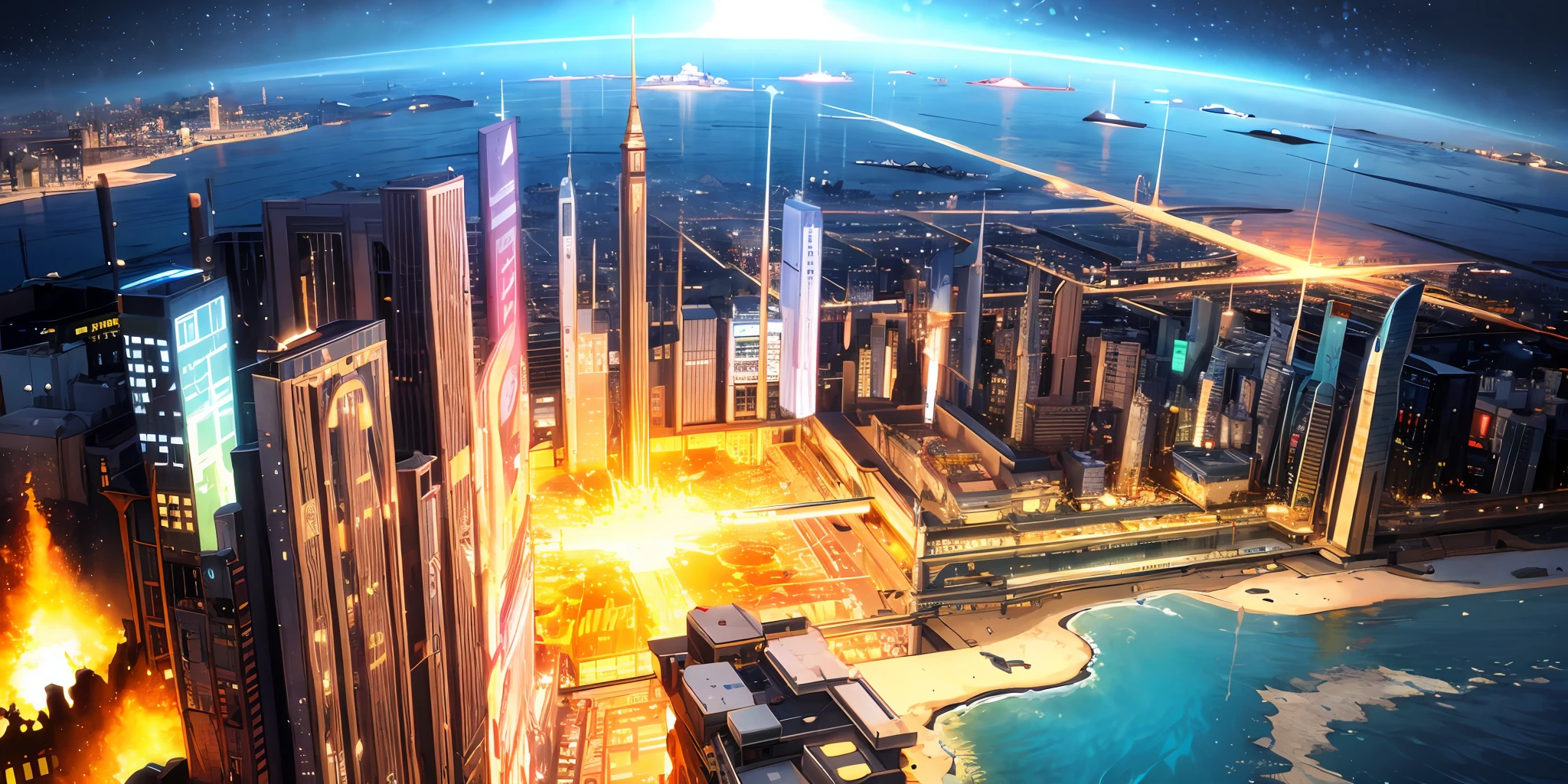 A devastated metropolis unmanned Image of the Rotten Sea Swallowed naturally