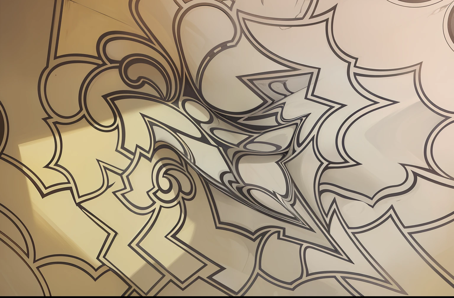 Abstract, black and white, bold lones puzzle