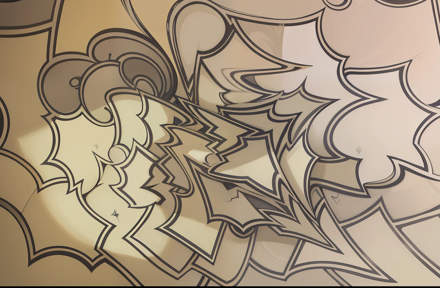Abstract, black and white, bold lones puzzle
