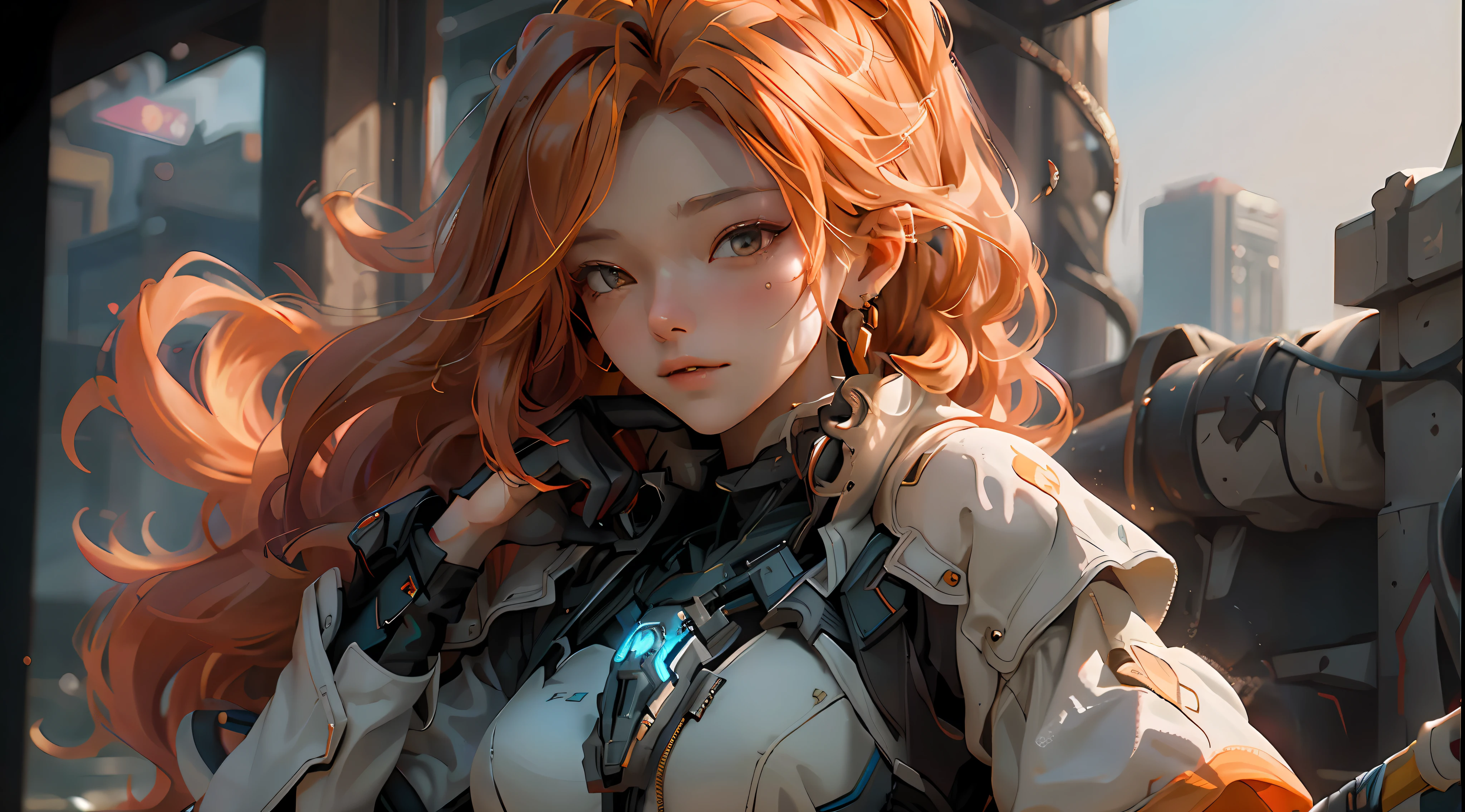 （（best qualtiy））， （（tmasterpiece））， 3D， Beautiful images of cyberpunk women， hdr（HighDynamicRange），Ray traching，Hyper-Resolution，Unreal 5，sub surface scattering，PBR textures，Post-processing，Anisotropic filtering，depth of fields，Maximum clarity and sharpness，Many-Layer Textures，Albedo e mapas Speculares，Surface coloring，Accurate simulation of light-material interactions，perfectly proportions，rendering by octane，twotonelighting，Wide aperture，Low ISO，White balance，trichotomy，tmasterpiece，best qualtiy，（8K very detailed CG unit wallpaper）（best qualtiy），（Most Best Illustration），（Best shadow）Golden sea waves，Bright orange AOL sunset through the waves，Golden water droplets flying，（：1. 6），